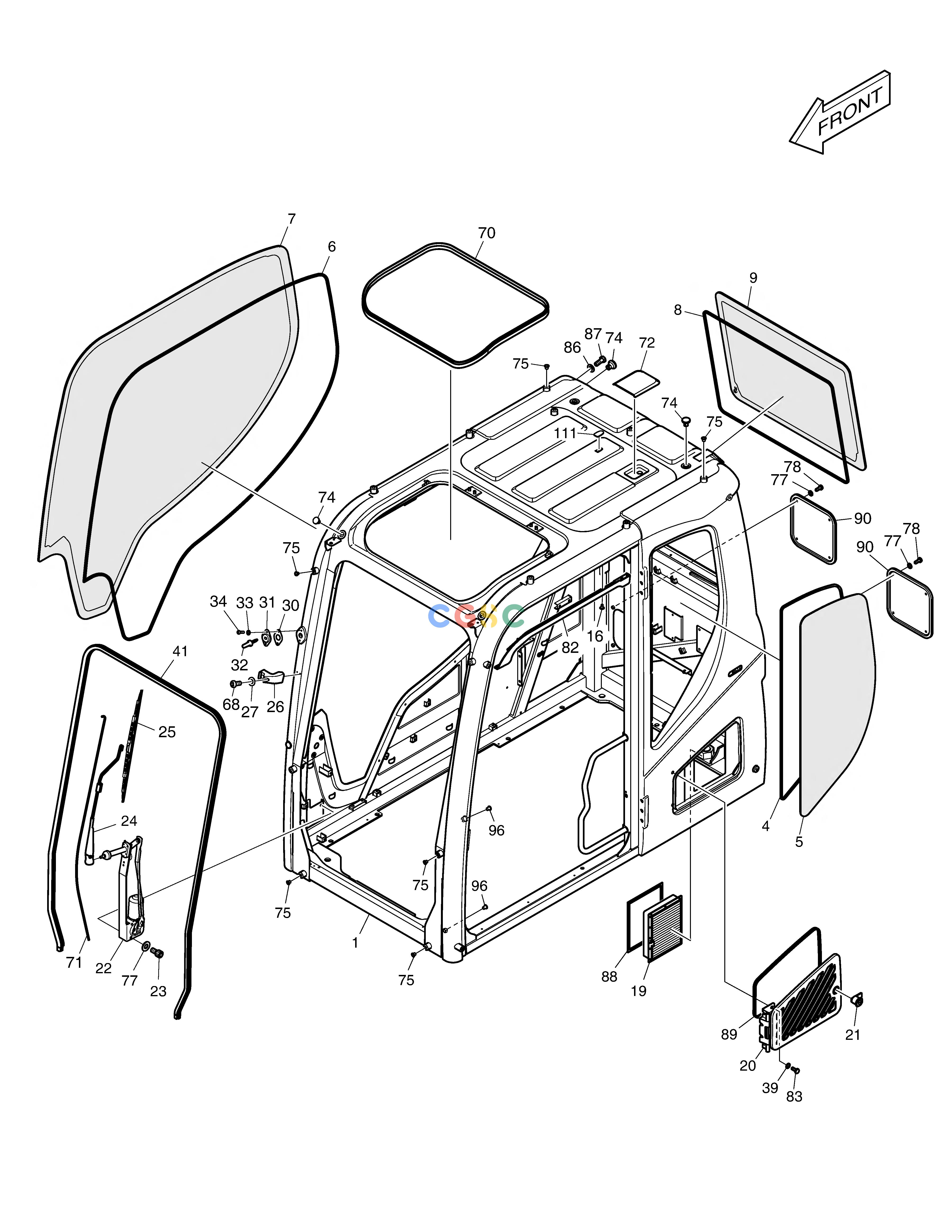 斗山零件查询CABIN(1) - ROPS DX220A / DX225LCA Doosan parts catalog online