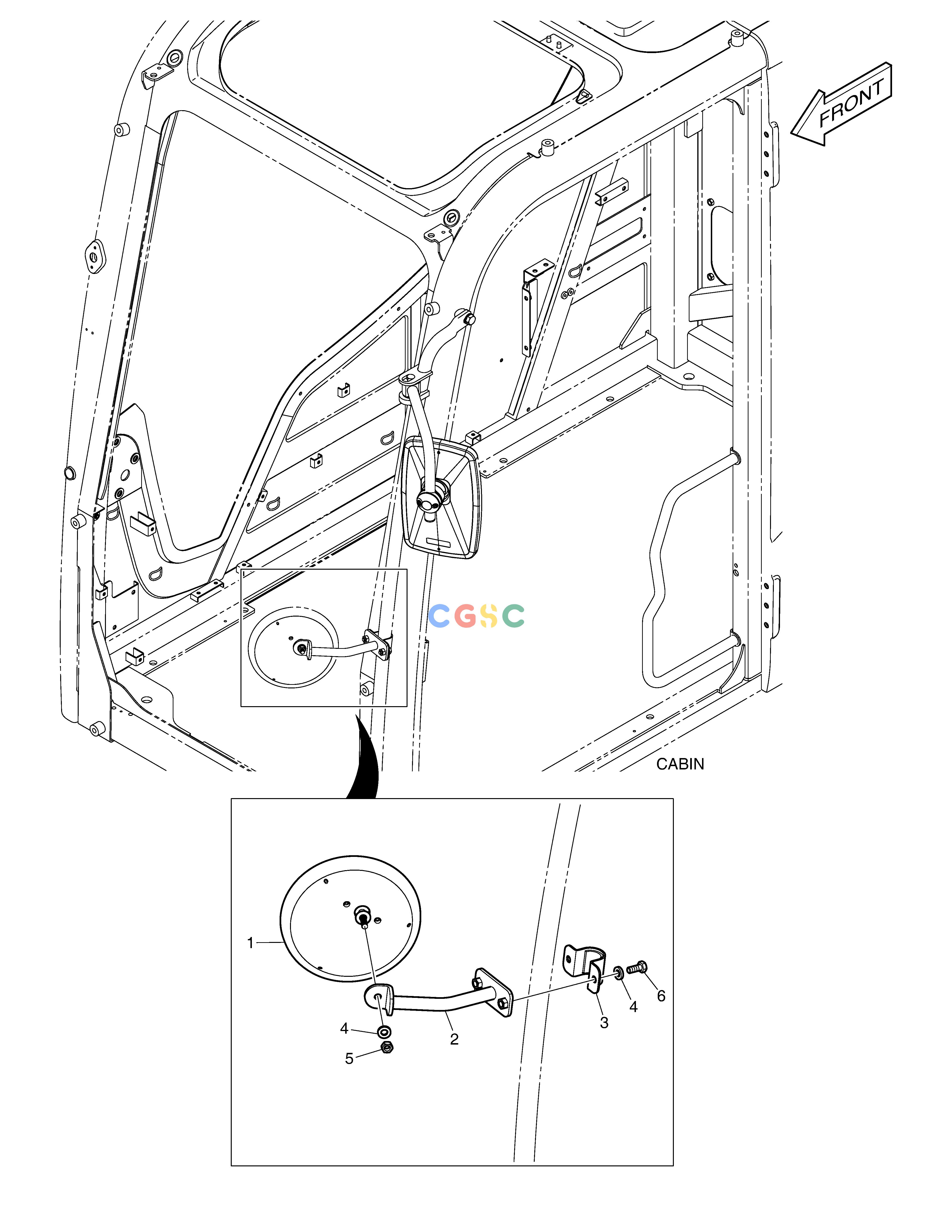 斗山零件查询MIRROR - ADDITIONAL(CABIN) DX220A / DX225LCA Doosan parts catalog online