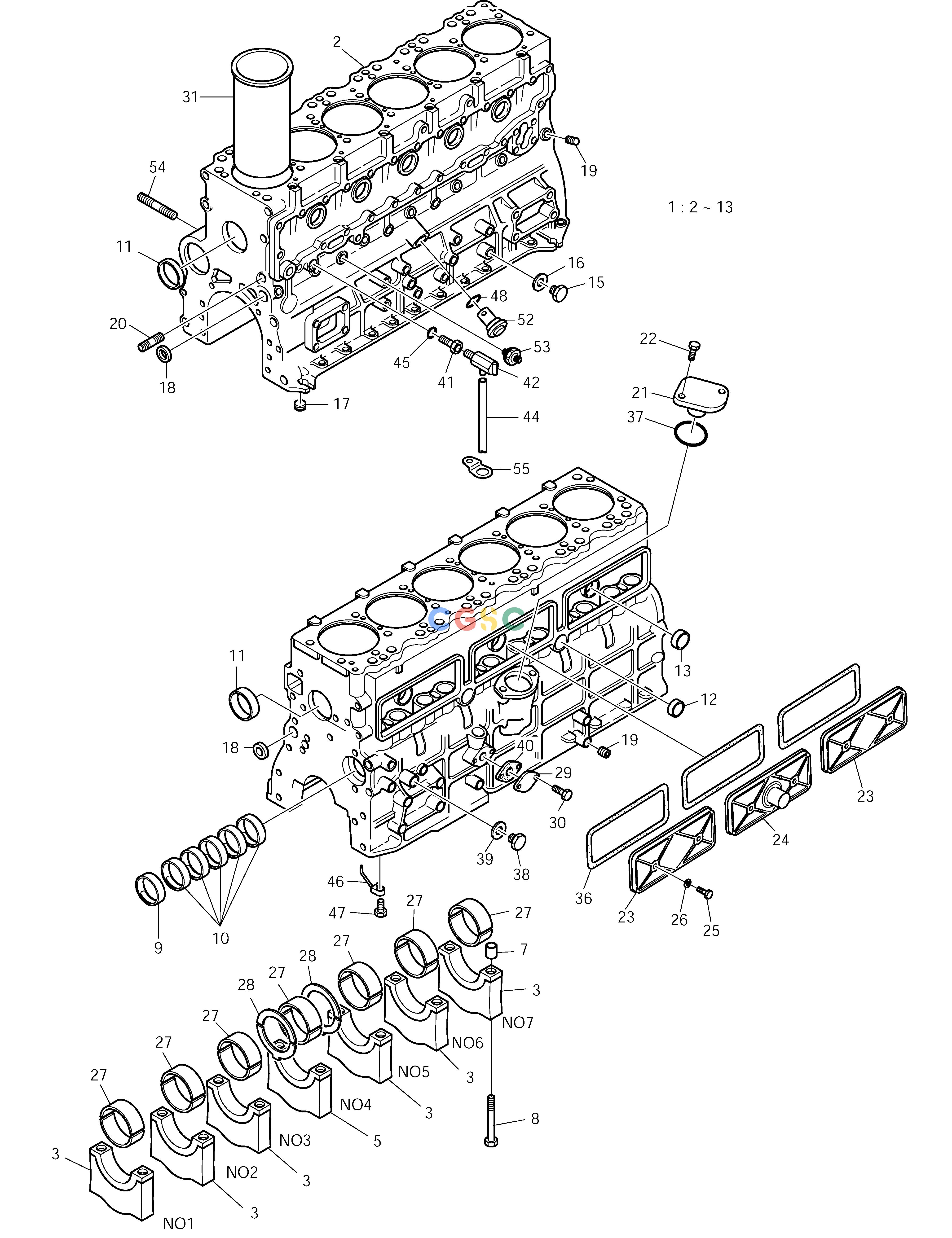 斗山零件查询CYLINDER BLOCK SOLAR 155LC-V Doosan parts catalog online