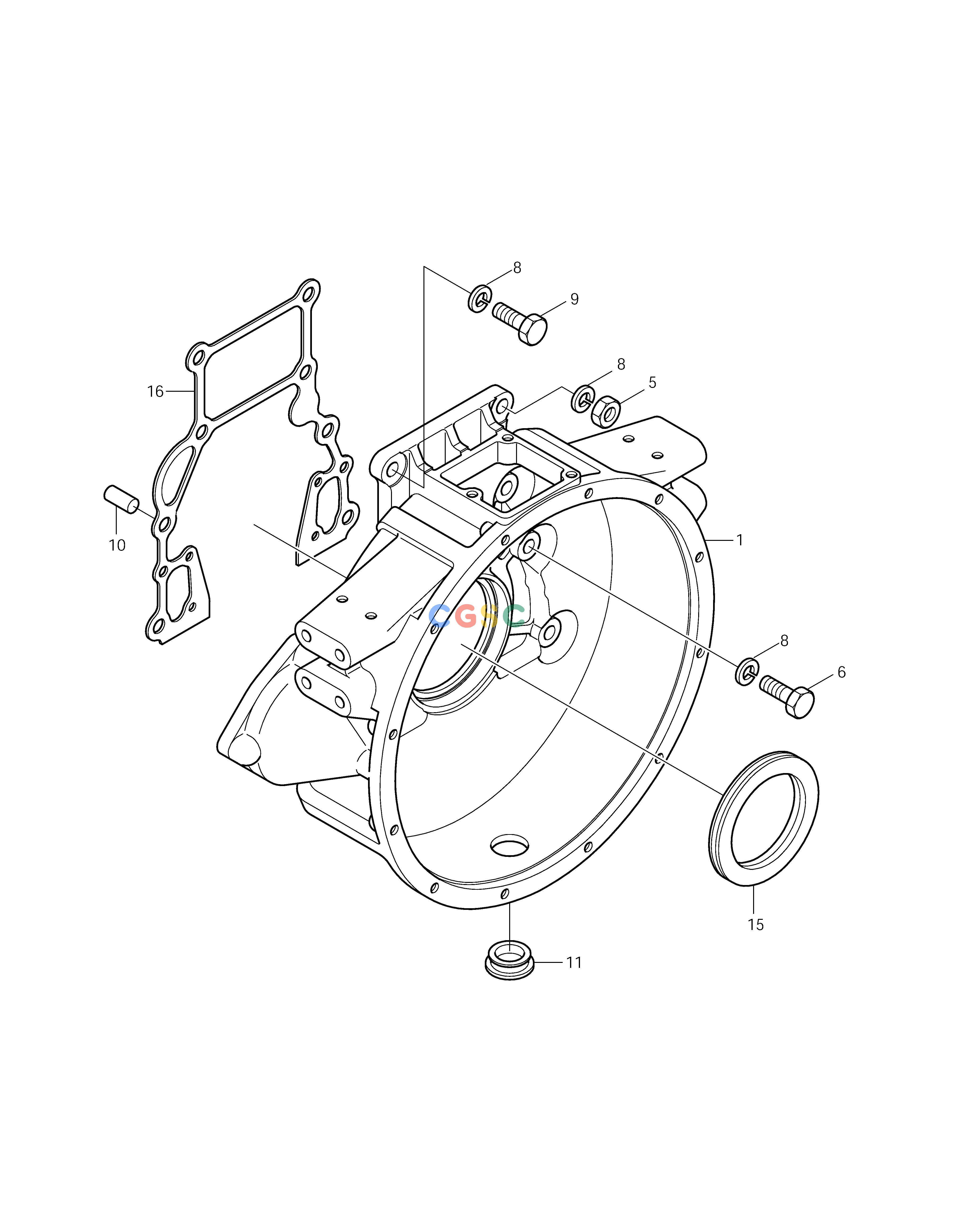 斗山零件查询FLYWHEEL HOUSING SOLAR 155LC-V Doosan parts catalog online