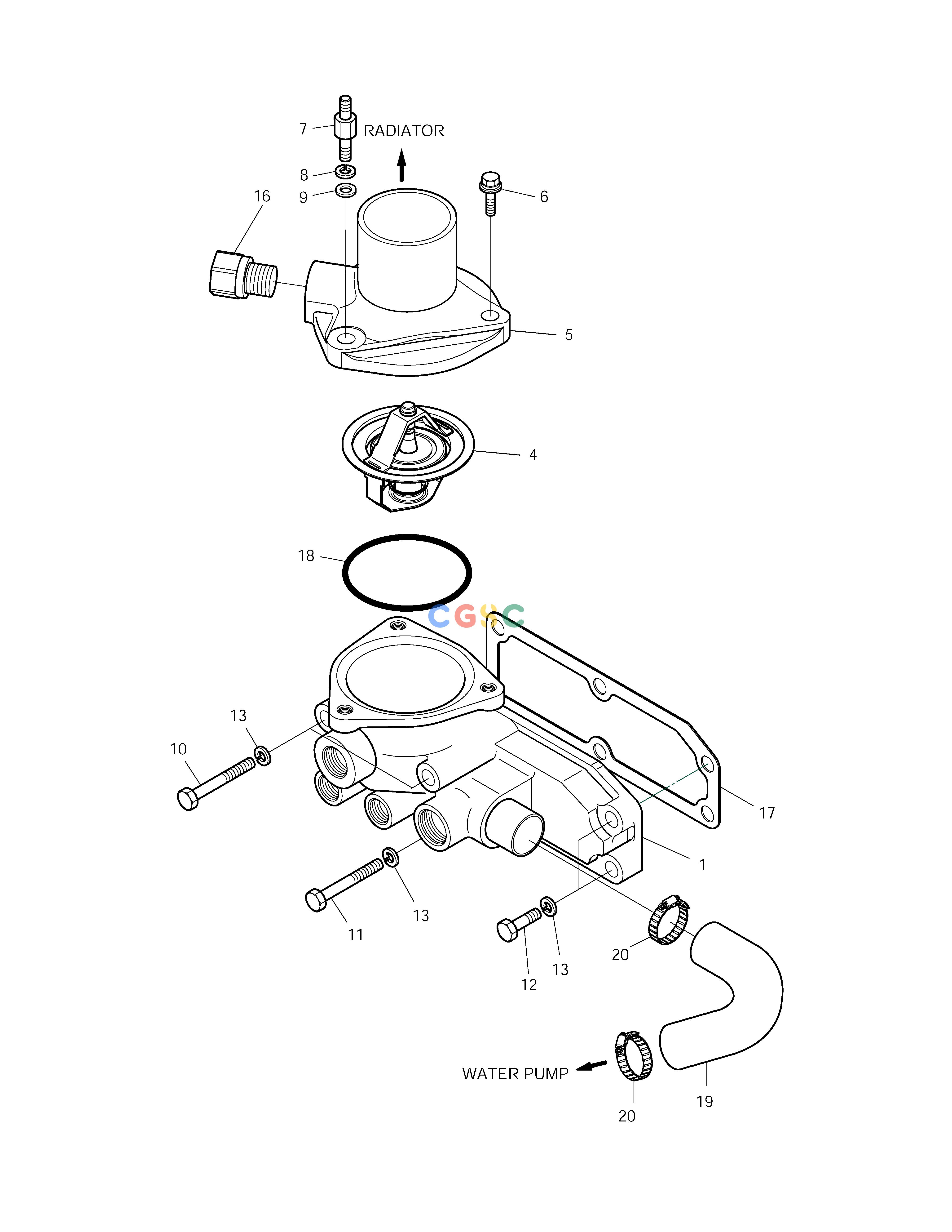 斗山零件查询THERMOSTAT SOLAR 155LC-V Doosan parts catalog online