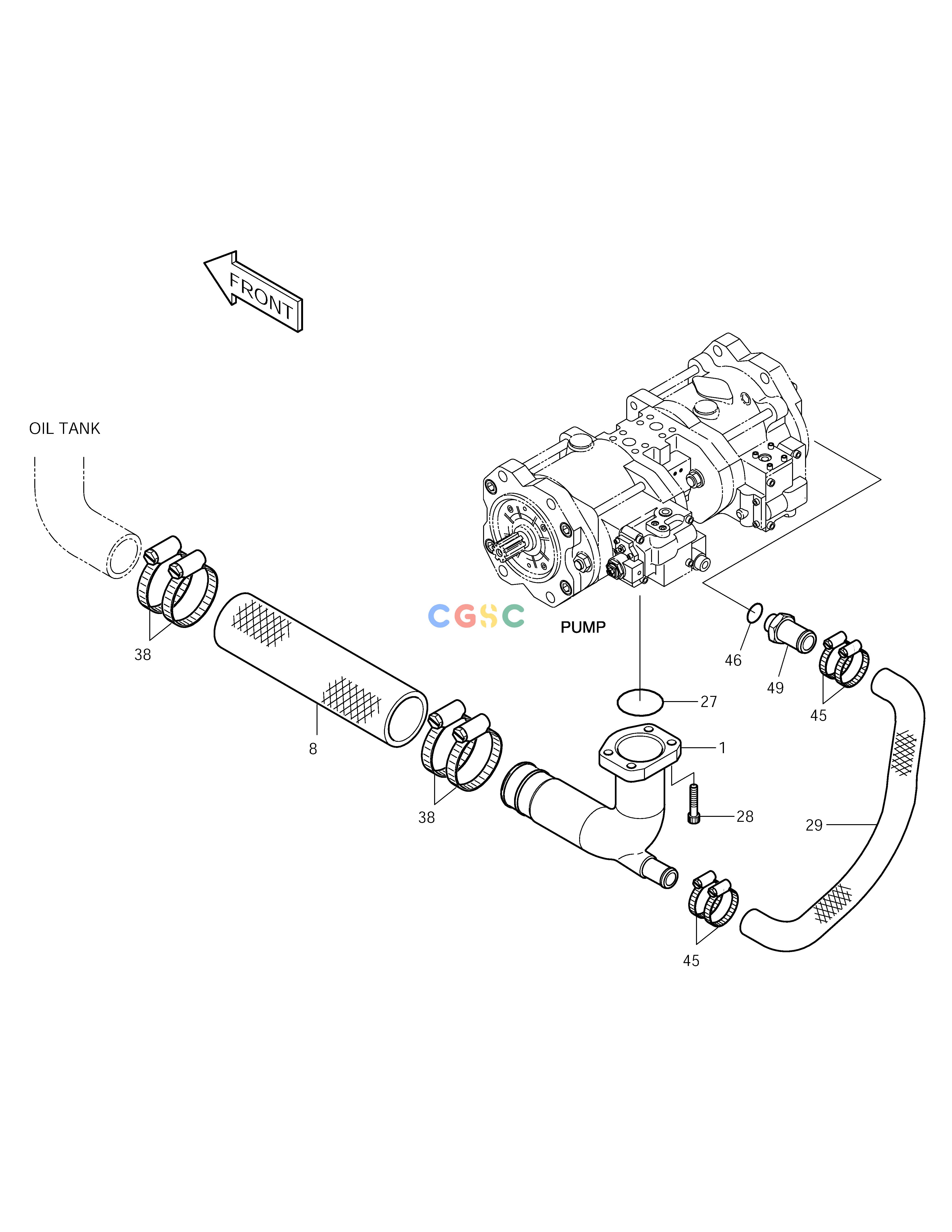 斗山零件查询OIL COOLER PIPING(1) SOLAR 155LC-V Doosan parts catalog online