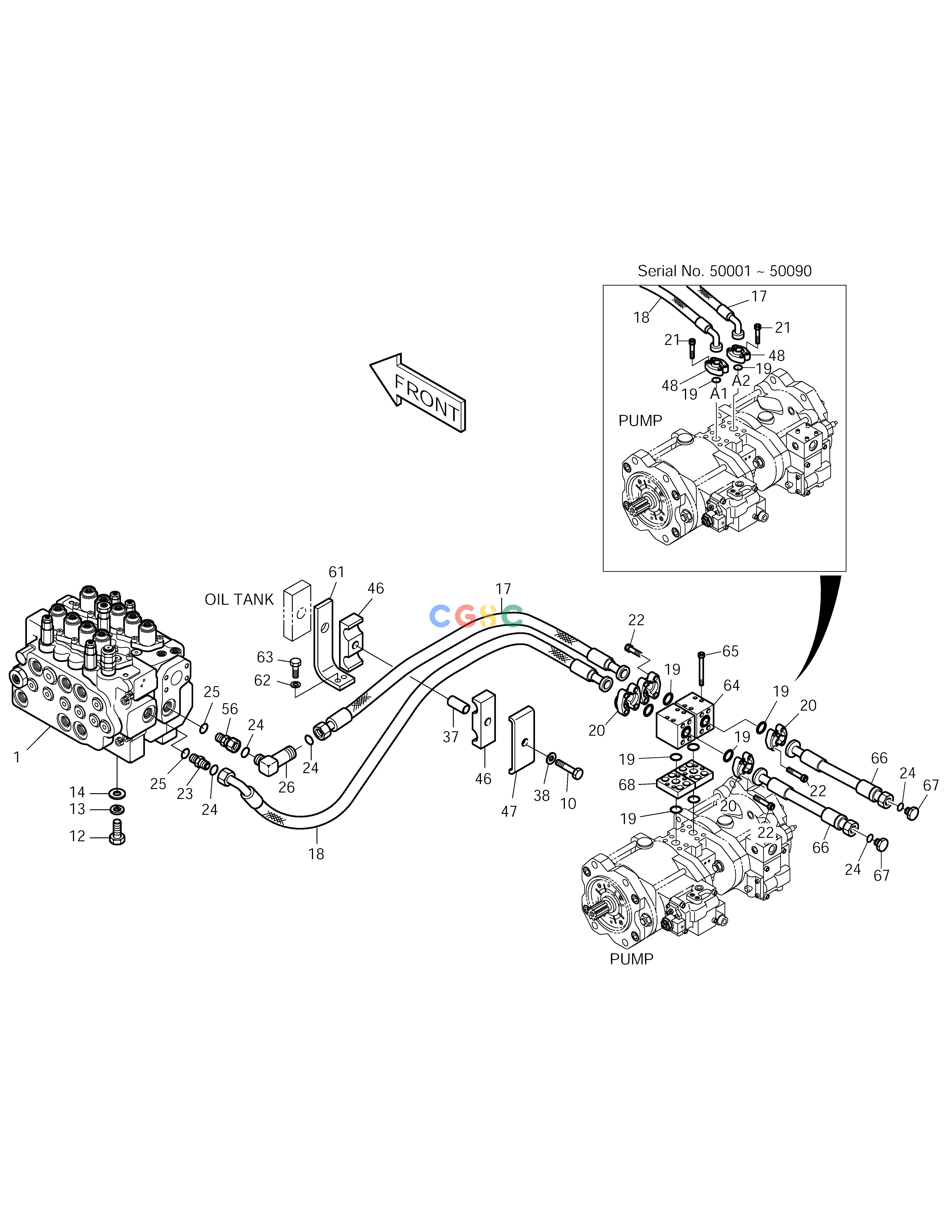 斗山零件查询MAIN PIPING(1)-PUMP SOLAR 155LC-V Doosan parts catalog online