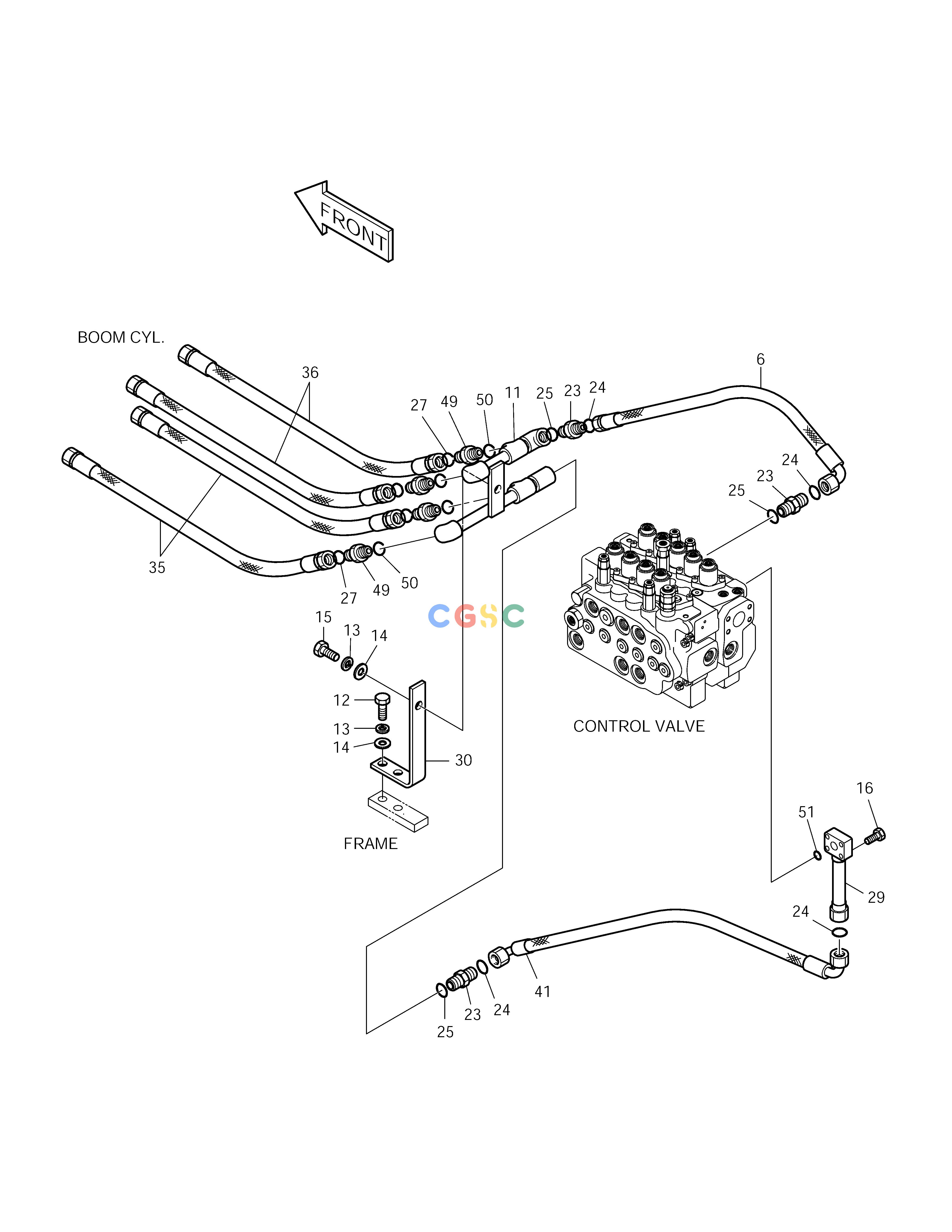 斗山零件查询MAIN PIPING(4)-BOOM SOLAR 155LC-V Doosan parts catalog online