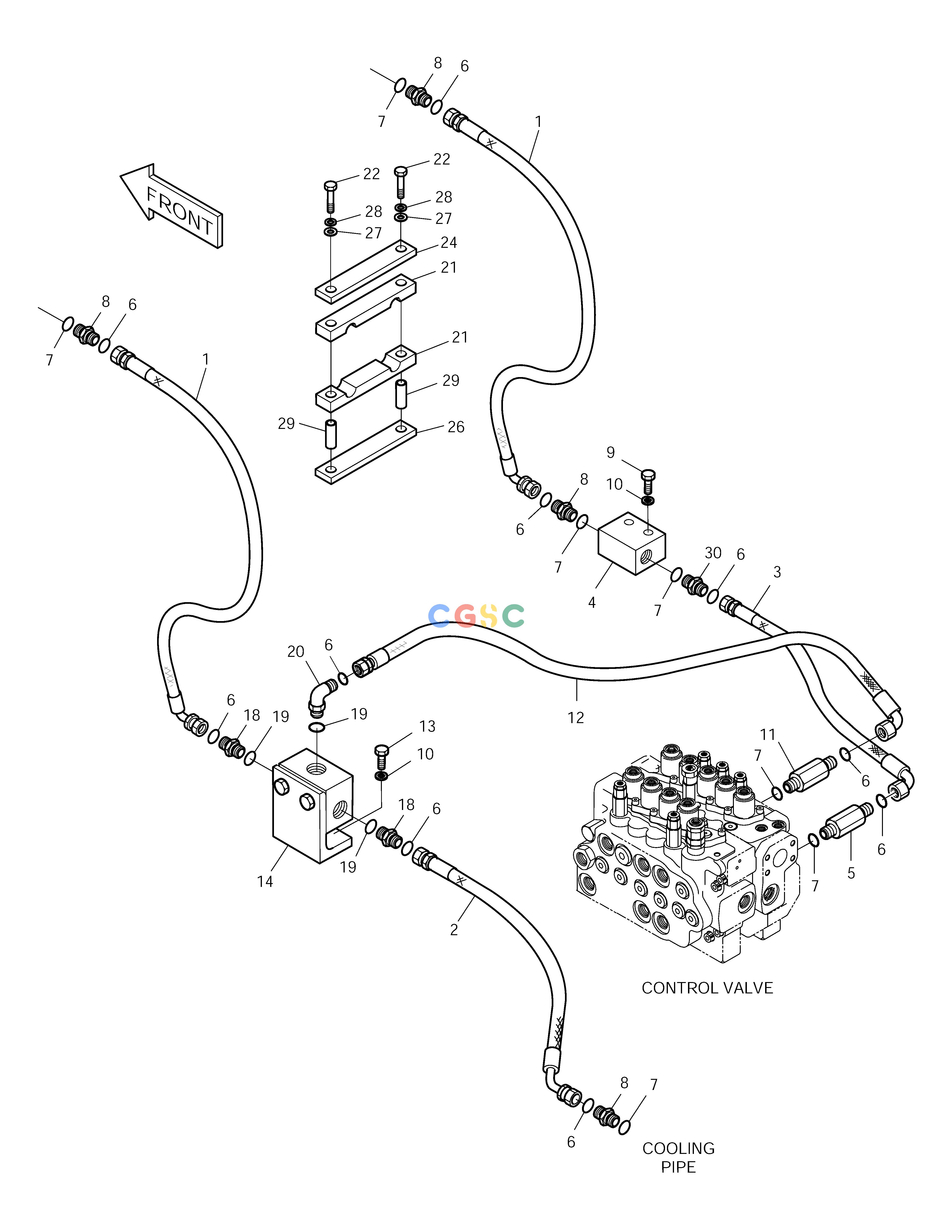斗山零件查询MAIN PIPING-ONE & TWO WAY SOLAR 155LC-V Doosan parts catalog online