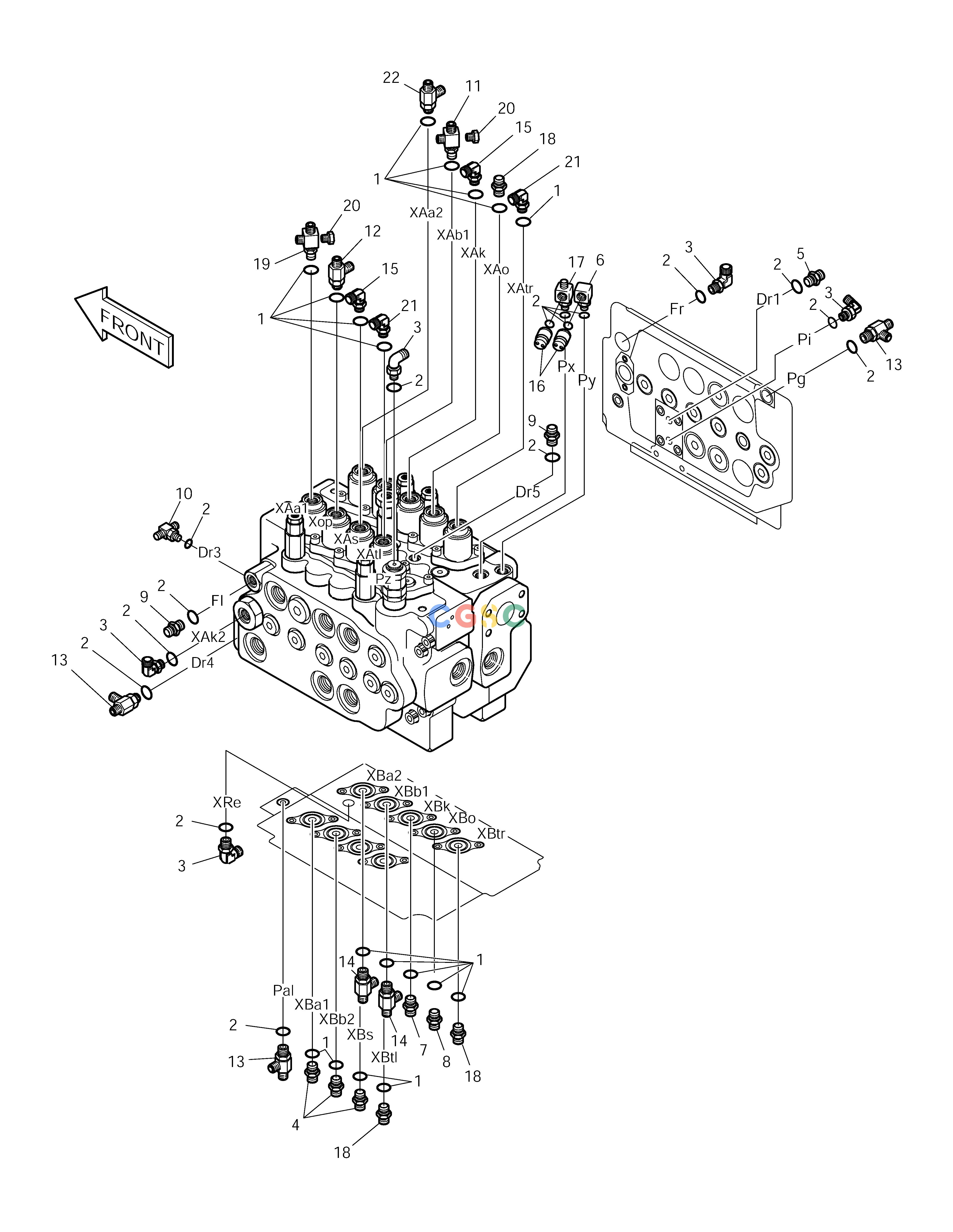 斗山零件查询PILOT PIPING-CONTROL VALVE SUB. SOLAR 155LC-V Doosan parts catalog online
