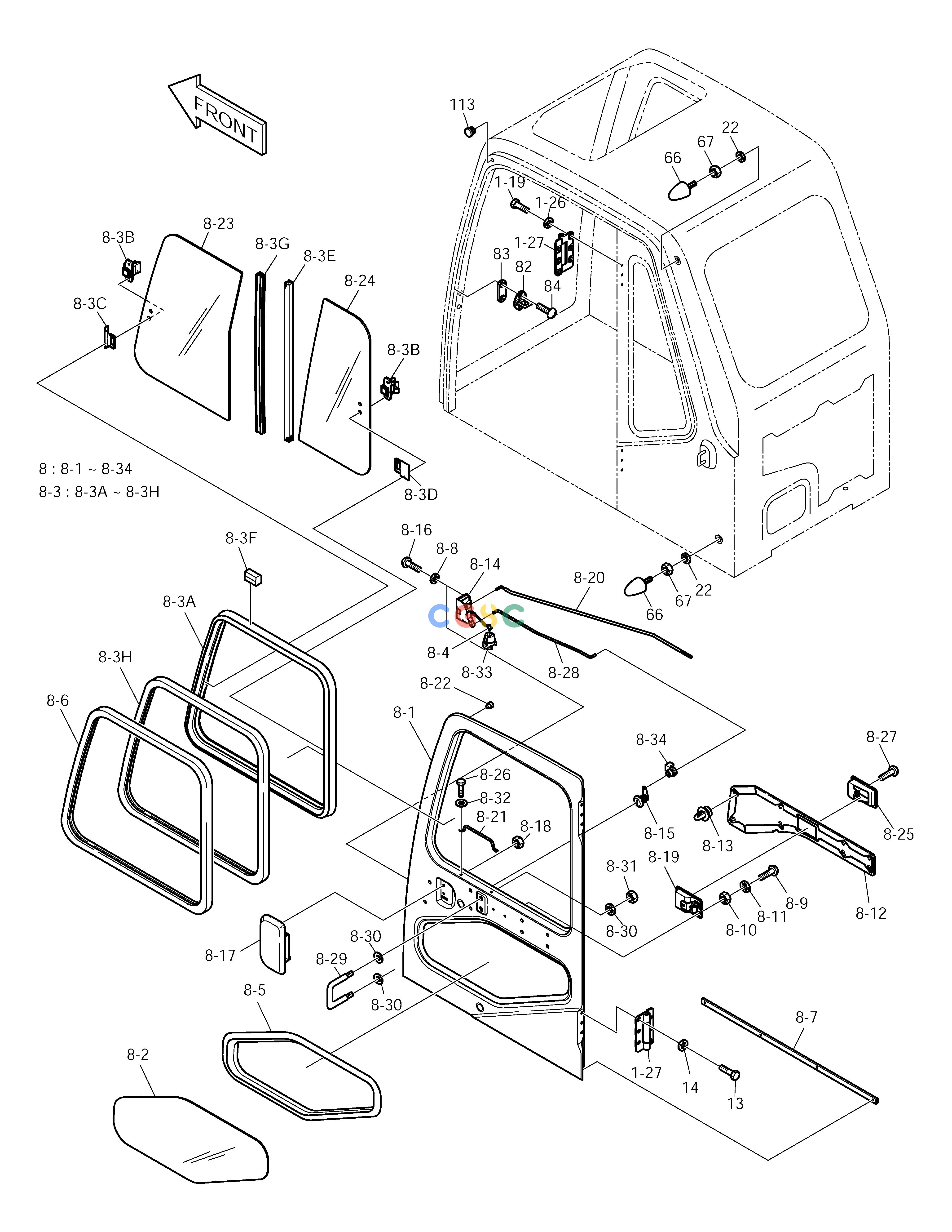 斗山零件查询CABIN(5) SOLAR 155LC-V Doosan parts catalog online