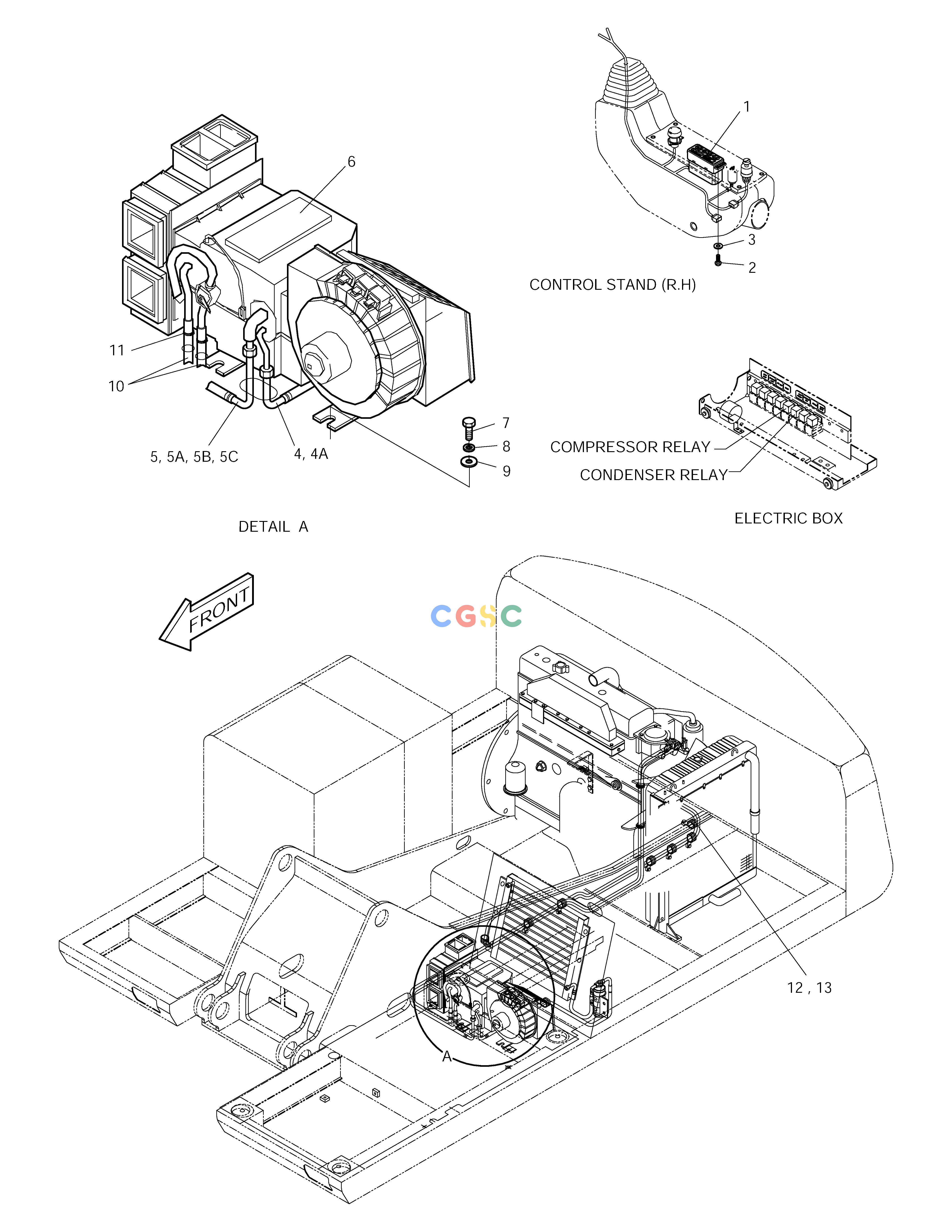 斗山零件查询COOLER & HEATER ASS'Y(1)-CABIN PART SOLAR 155LC-V Doosan parts catalog online
