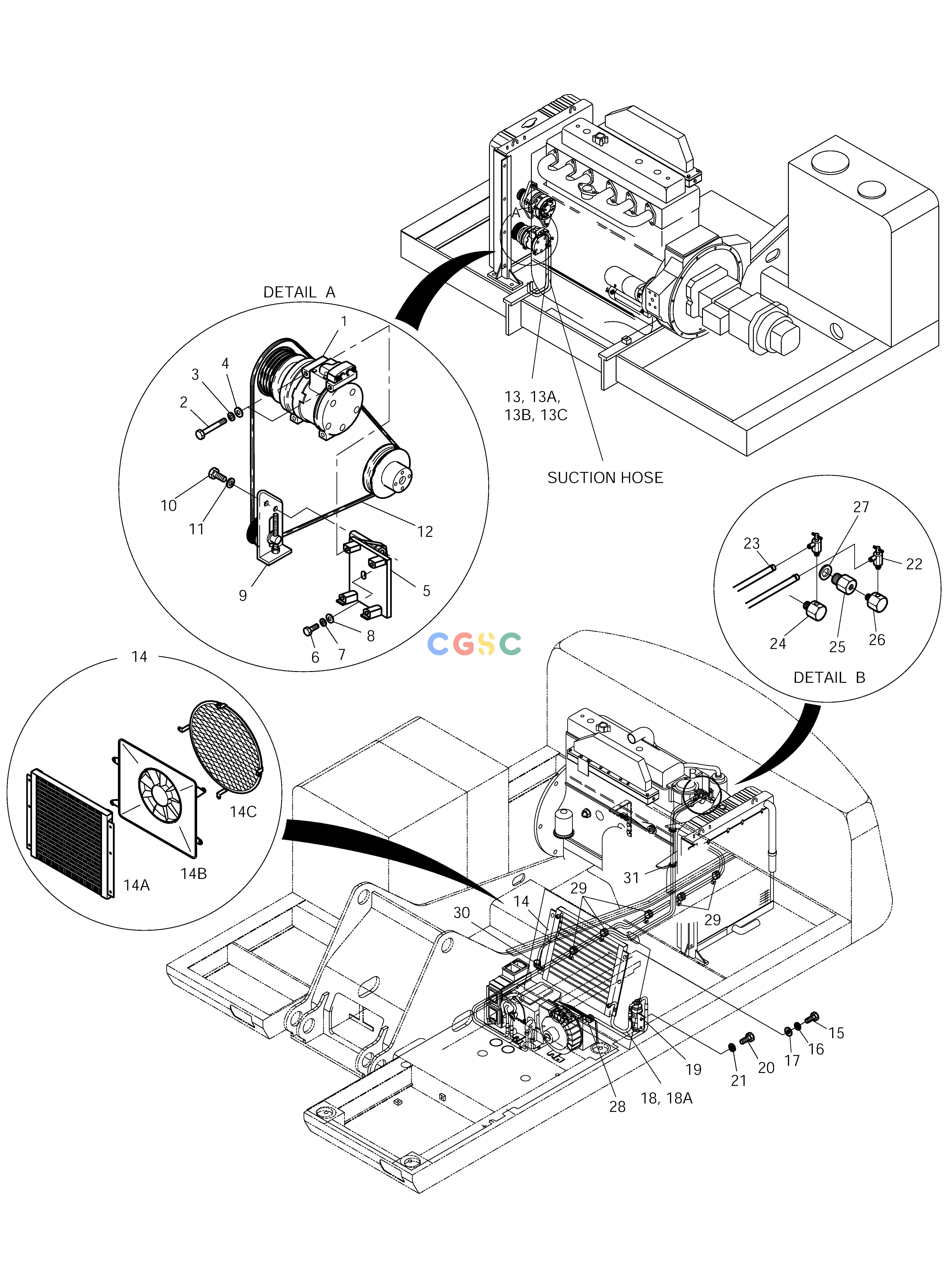 斗山零件查询COOLER & HEATER ASS'Y(2)-ENGINE PART SOLAR 155LC-V Doosan parts catalog online