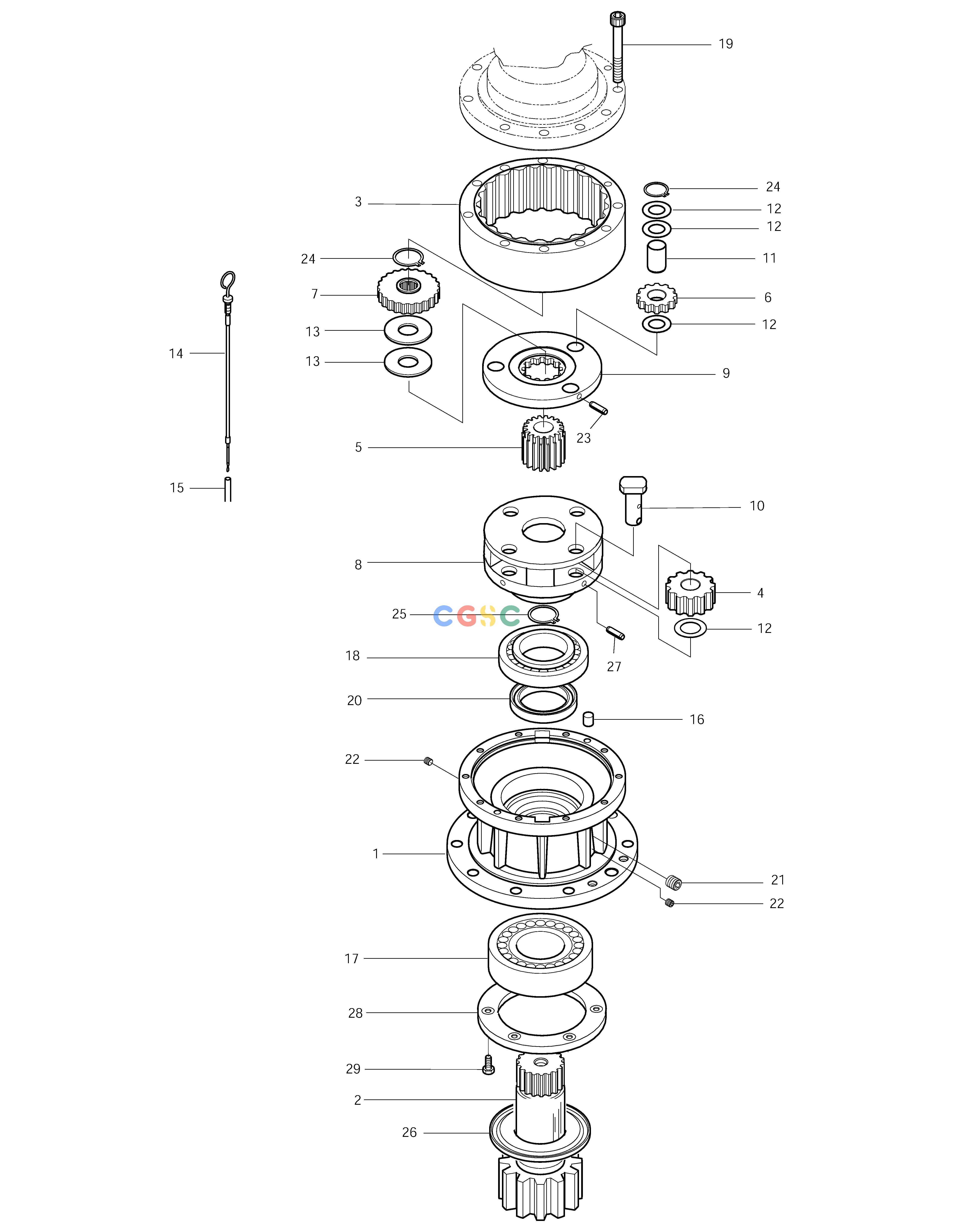 斗山零件查询SWING REDUCTION GEAR SOLAR 155LC-V Doosan parts catalog online