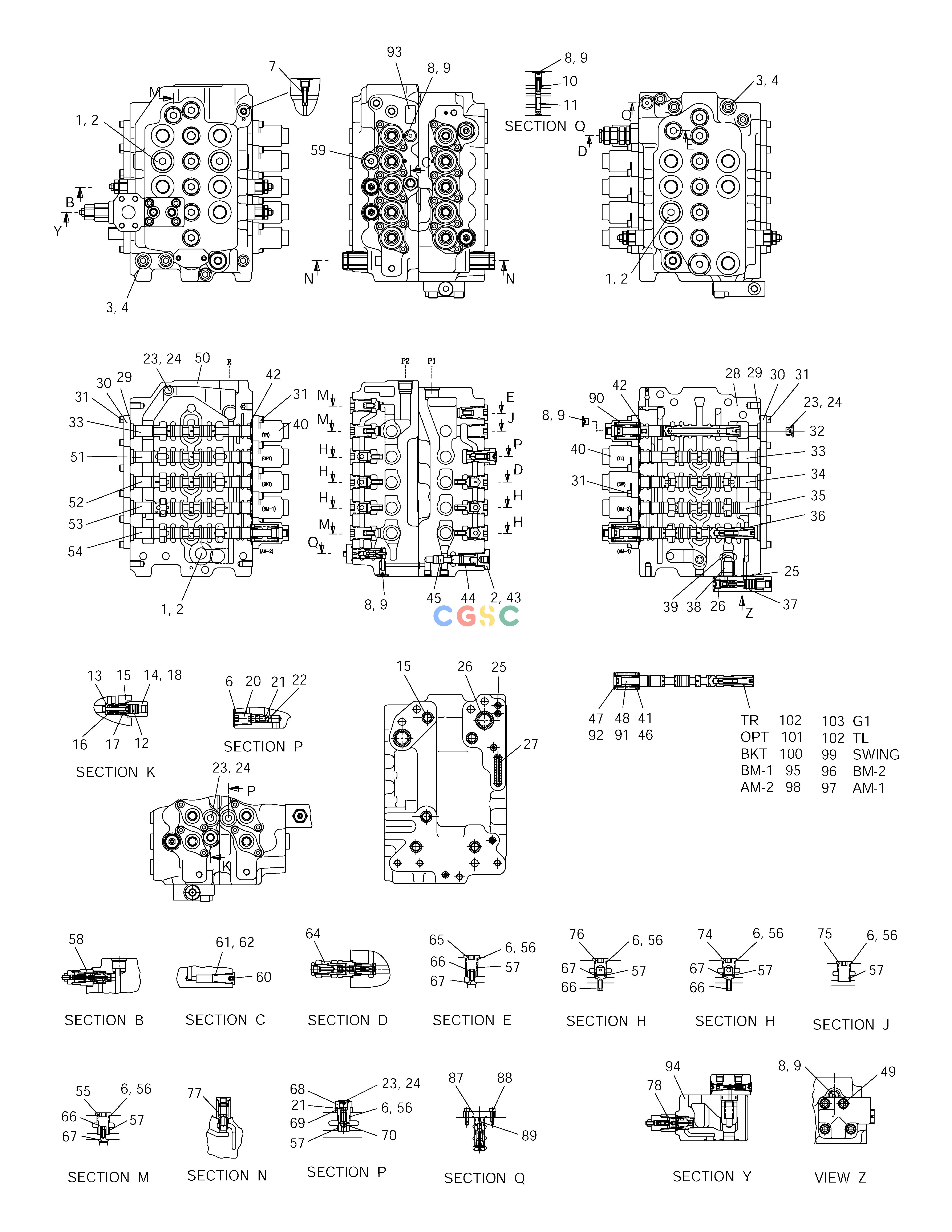 斗山零件查询CONTROL VALVE SOLAR 155LC-V Doosan parts catalog online