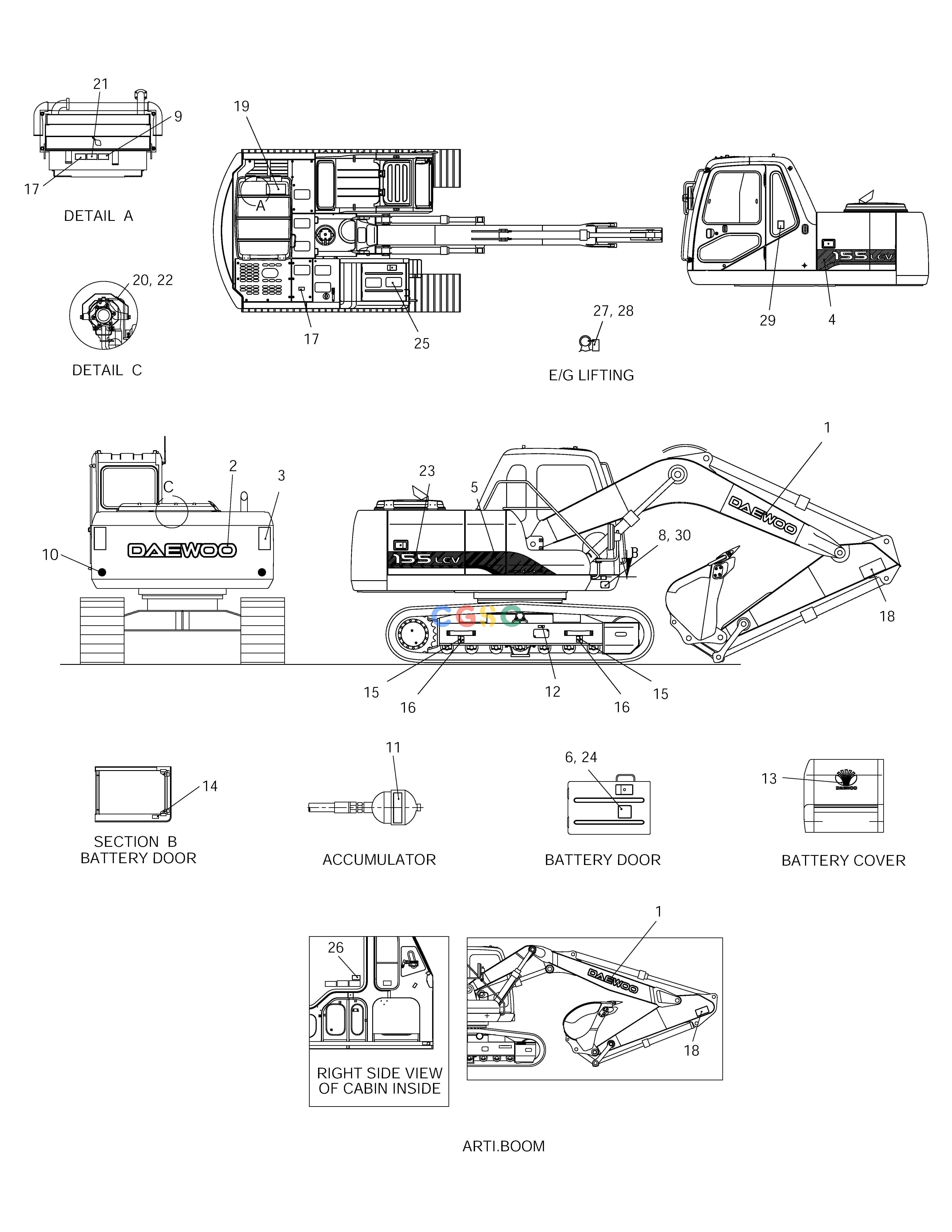 斗山零件查询NAME PLATE SOLAR 155LC-V Doosan parts catalog online