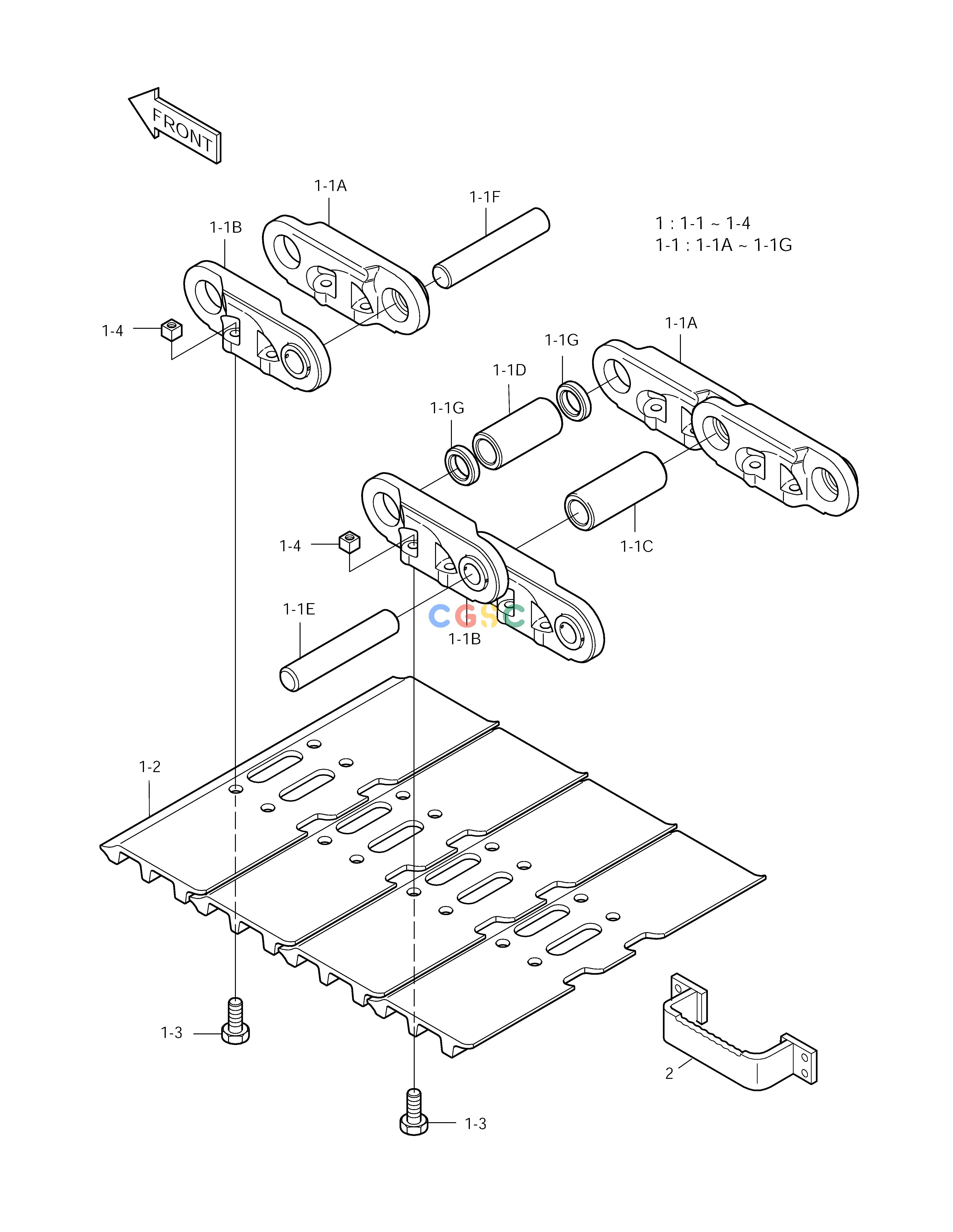 斗山零件查询TRACK SHOE ASS'Y-800G-INTERTRACTOR SOLAR 155LC-V Doosan parts catalog online