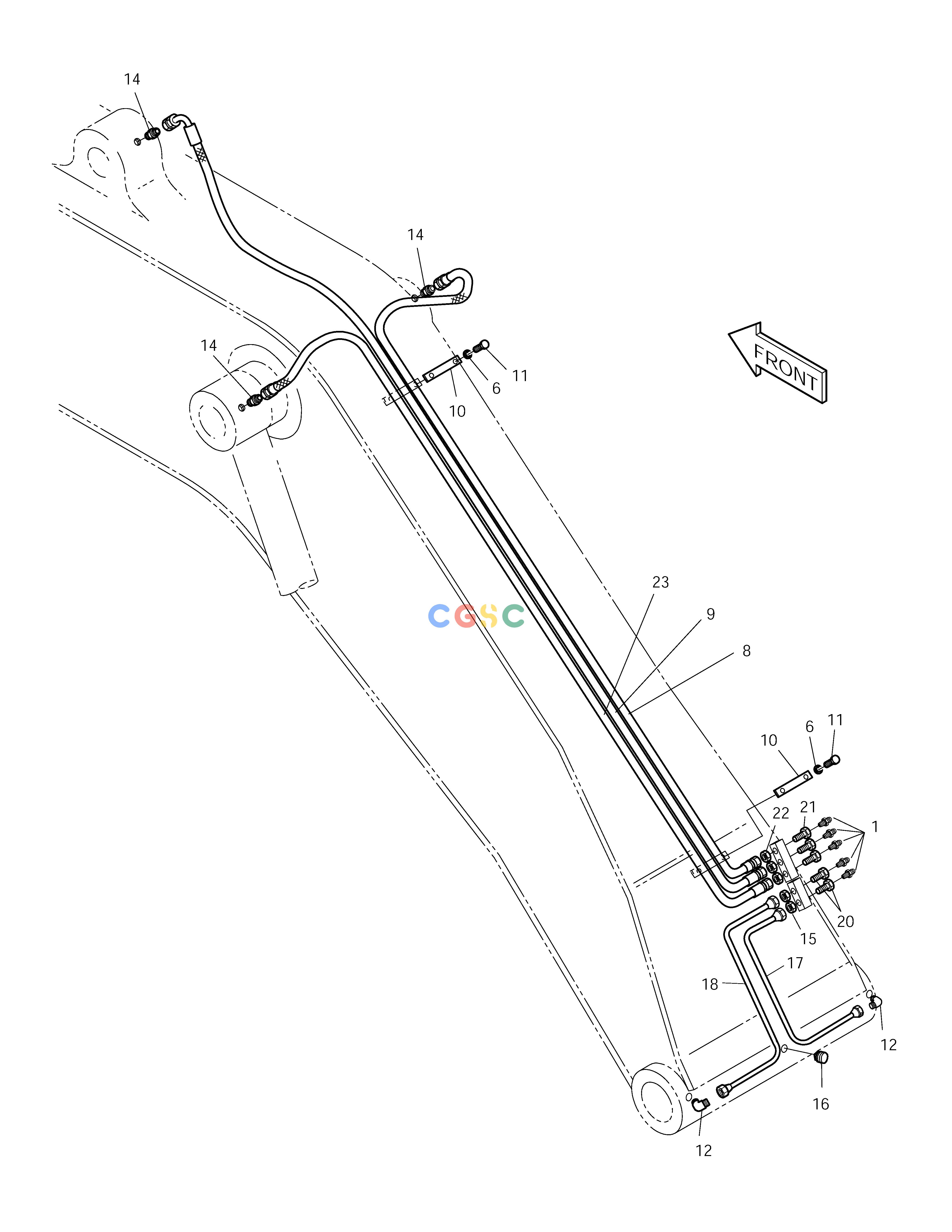 斗山零件查询LUBRICATION PIPING-BOOM 4.0m SOLAR 155LC-V Doosan parts catalog online