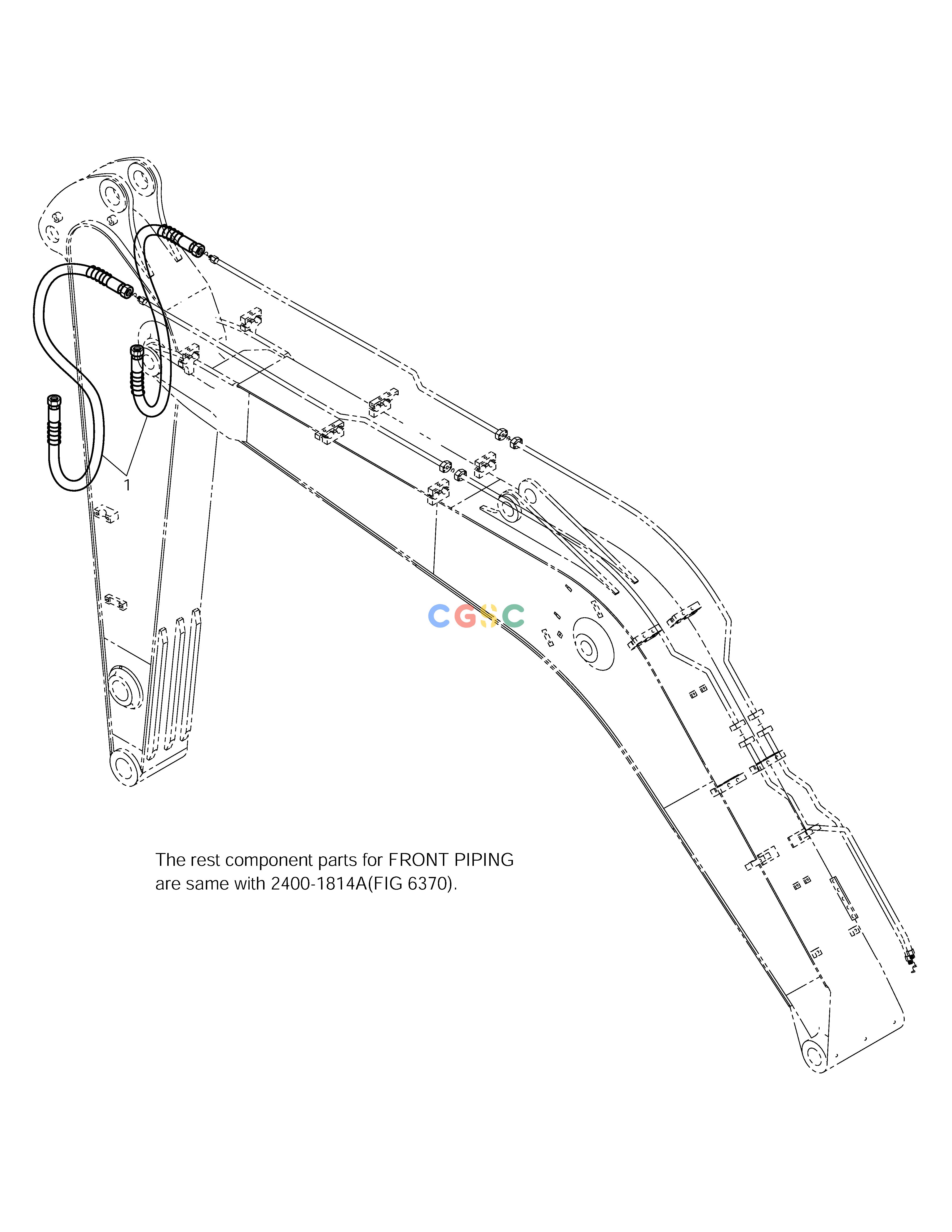 斗山零件查询FRONT PIPING-BOOM 4.0m+ARM 2.1m SOLAR 155LC-V Doosan parts catalog online