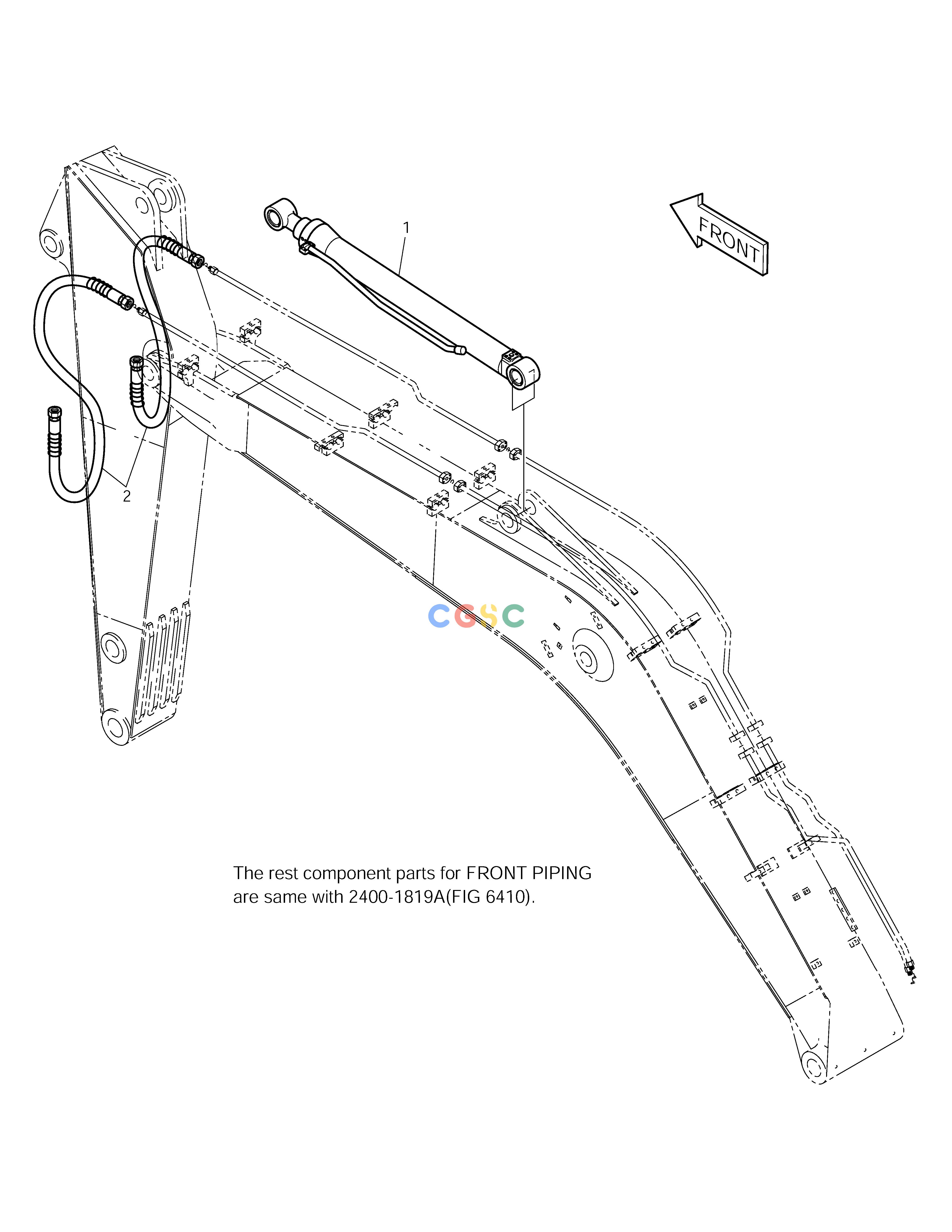 斗山零件查询FRONT PIPING-BOOM 4.6m+ARM 2.1m-NO L.V. SOLAR 155LC-V Doosan parts catalog online