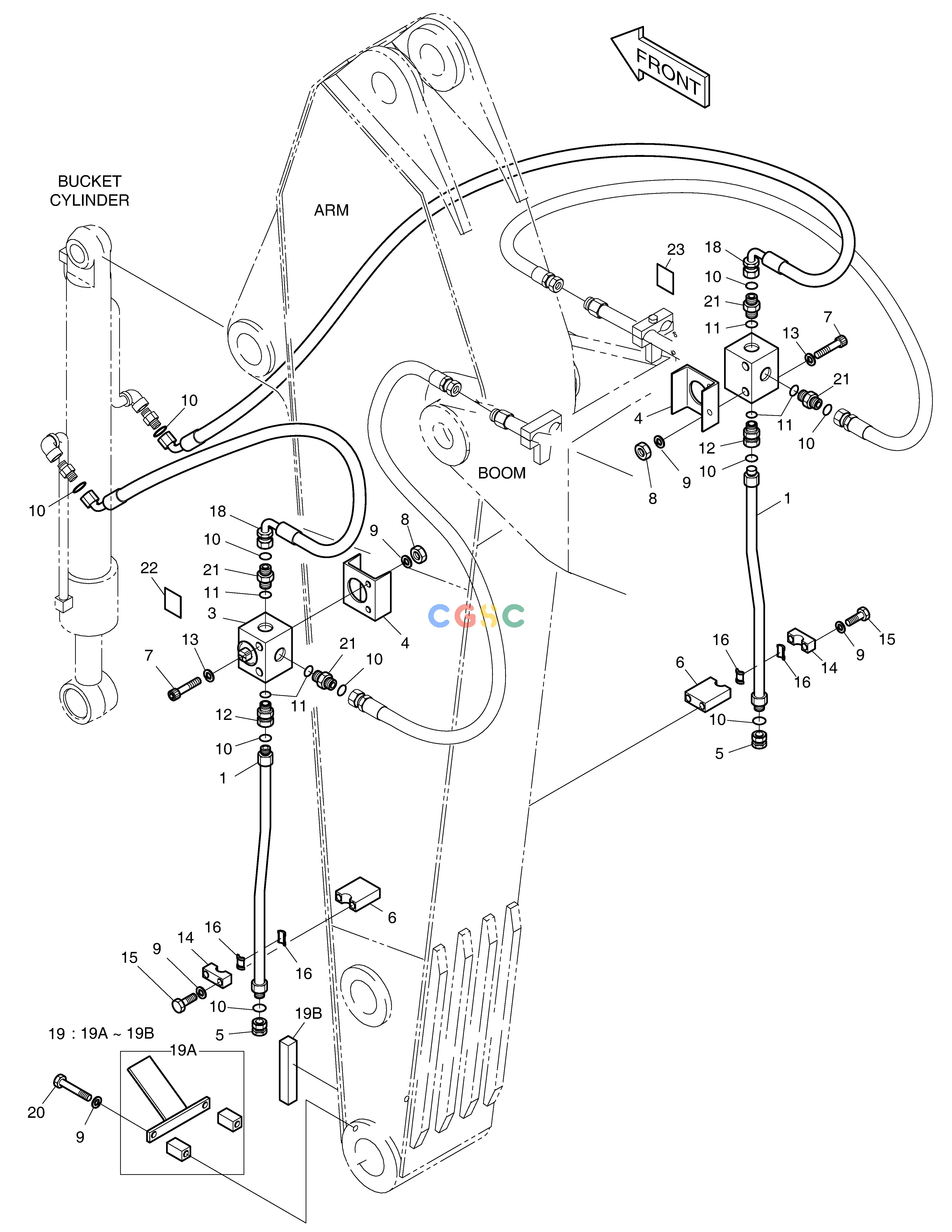 斗山零件查询CLAMSHELL PIPING-ARM 2.5m-FRONT SYSTEM SOLAR 155LC-V Doosan parts catalog online