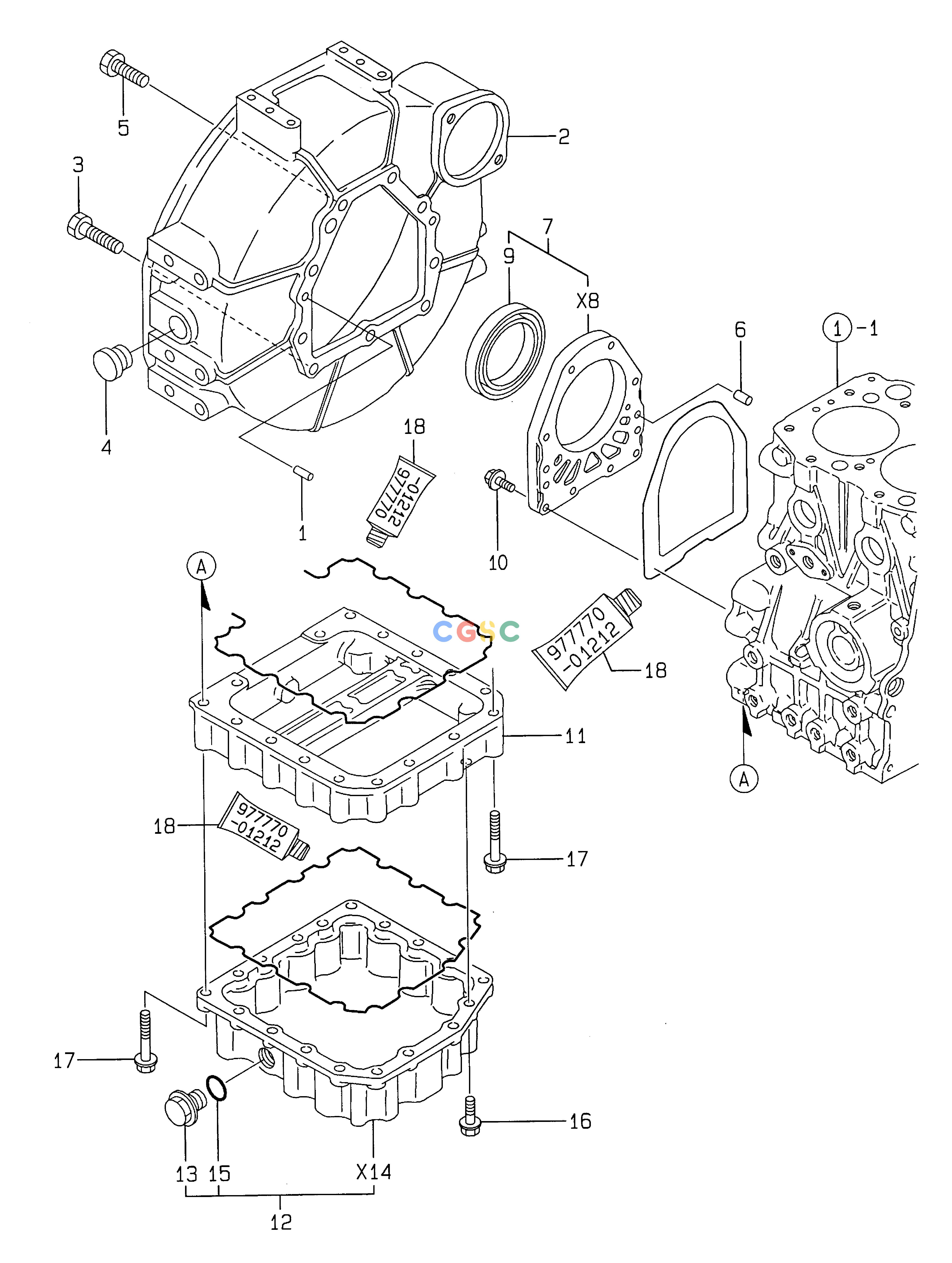 斗山零件查询FLYWHEEL HOUSING & OIL PUMP SOLAR 010 Doosan parts catalog online
