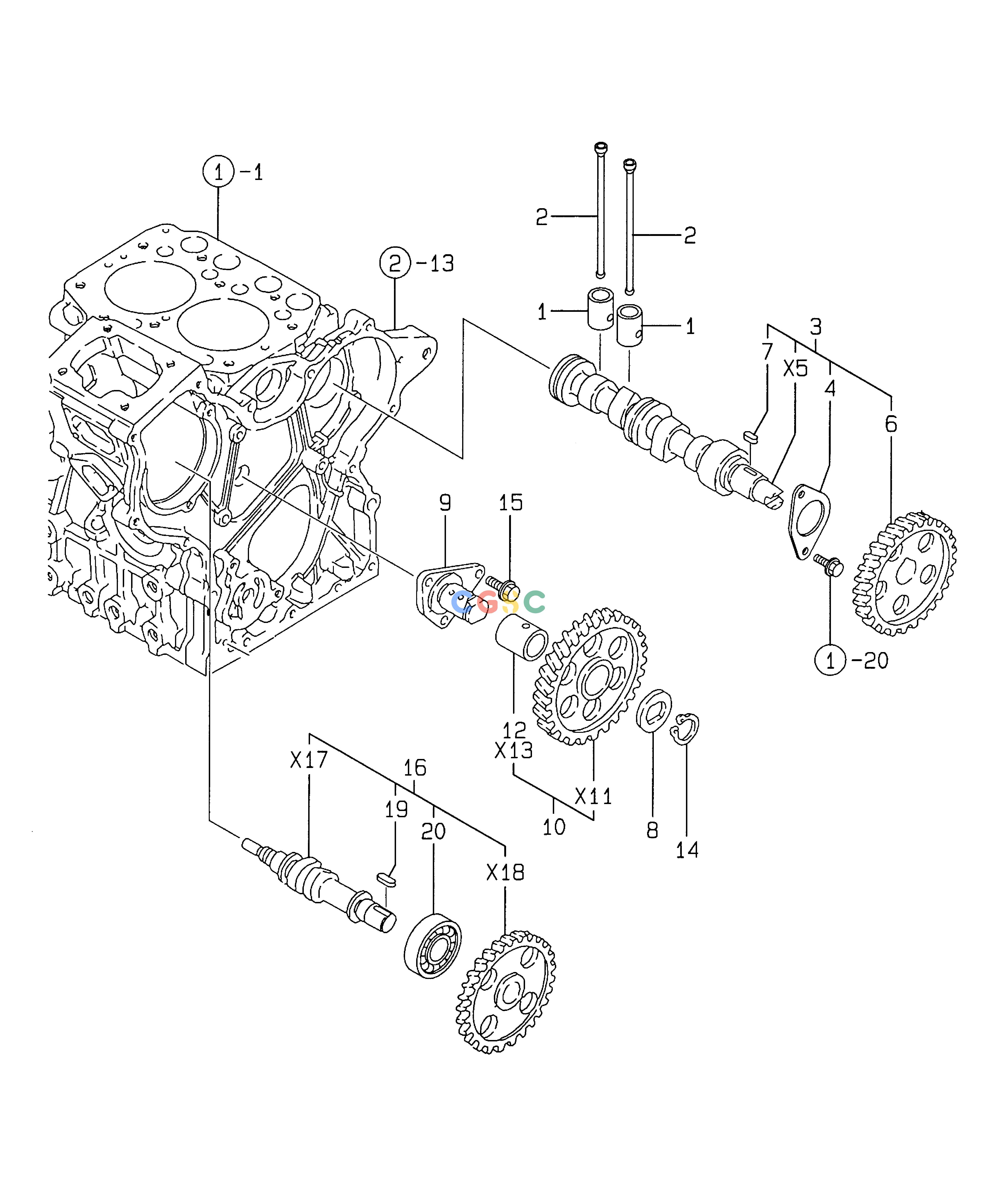 斗山零件查询CAMSHAFT & DRIVING GEAR SOLAR 010 Doosan parts catalog online