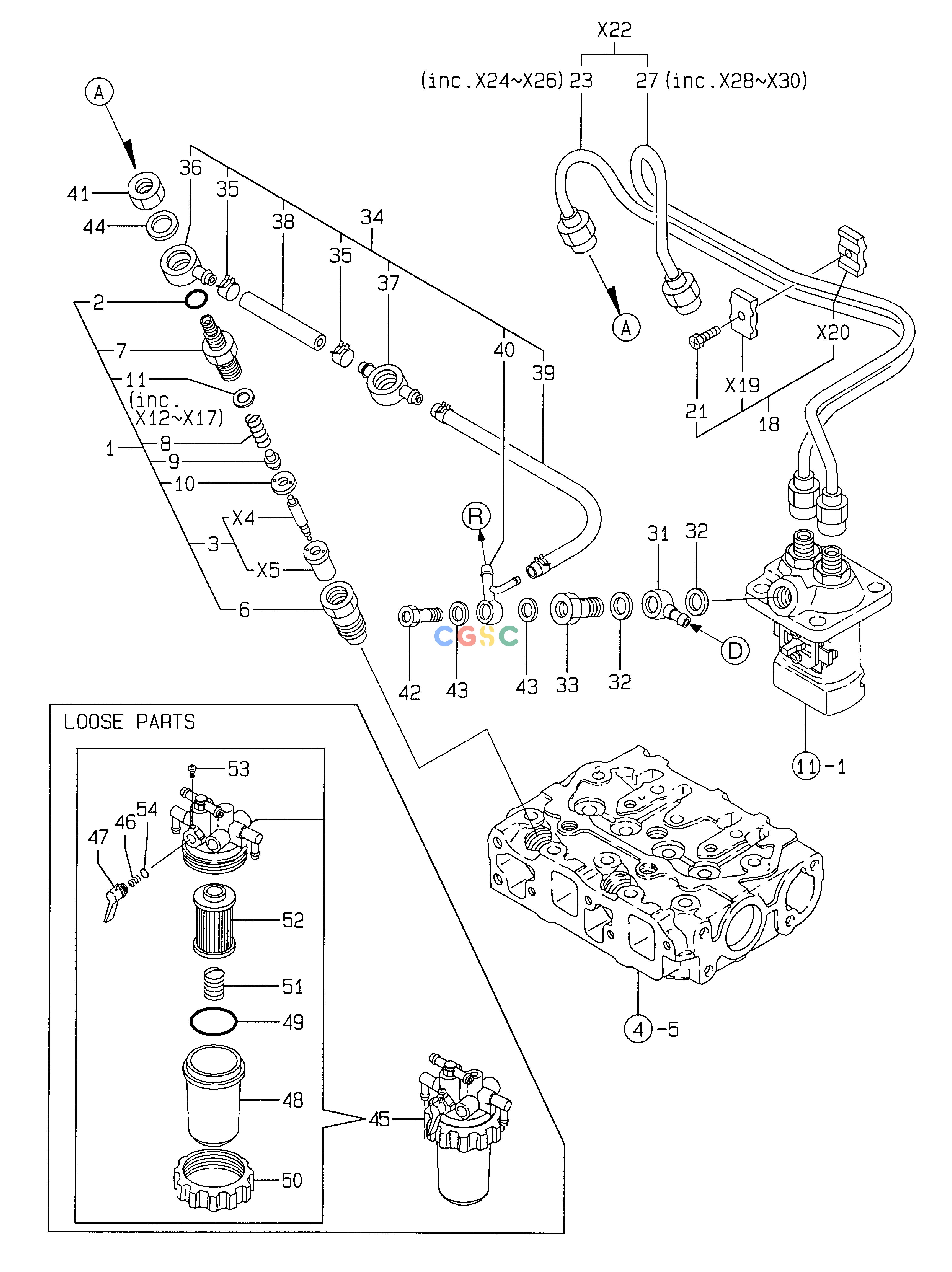 斗山零件查询FUEL INJECTION NOZZLE SOLAR 010 Doosan parts catalog online