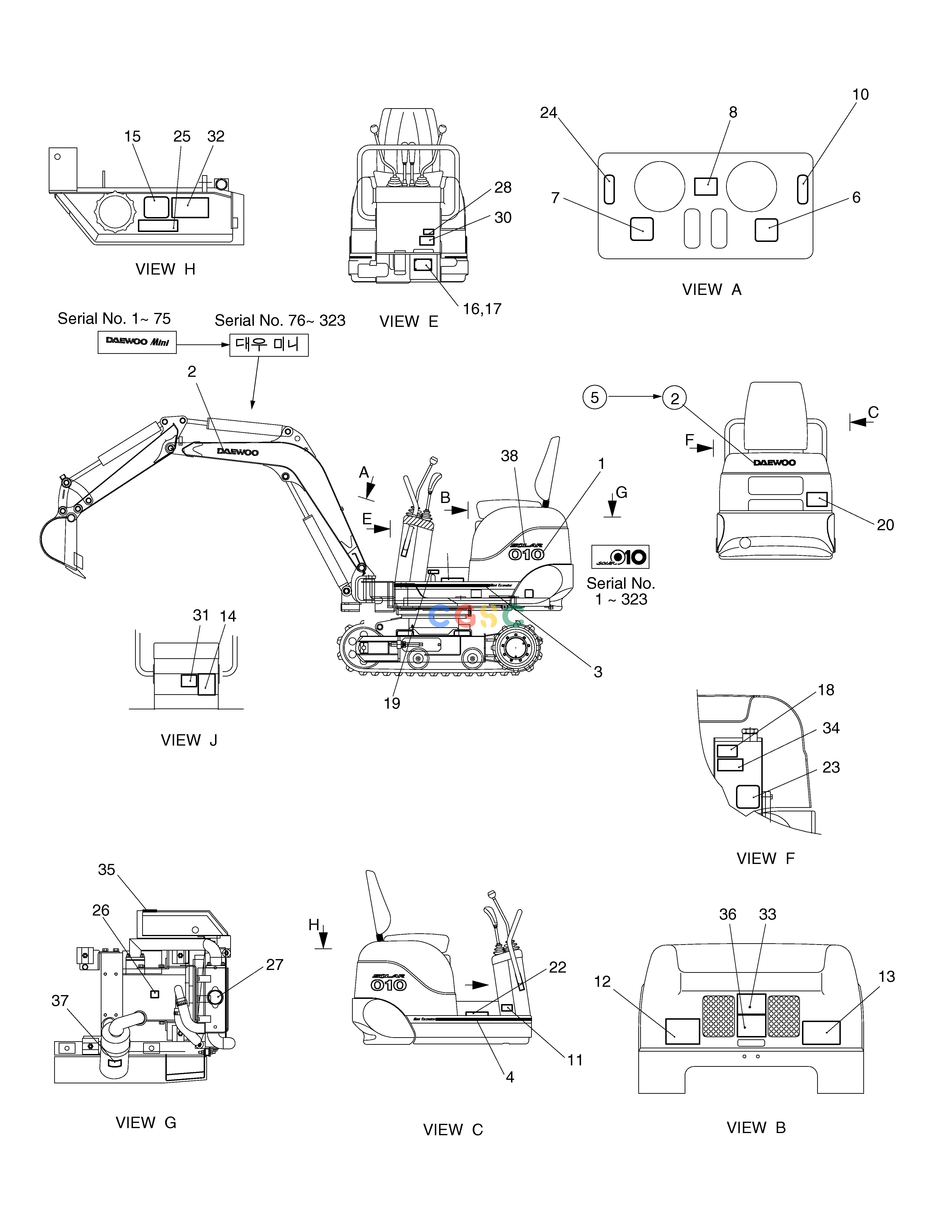 斗山零件查询NAME PLATE-KOREAN SOLAR 010 Doosan parts catalog online