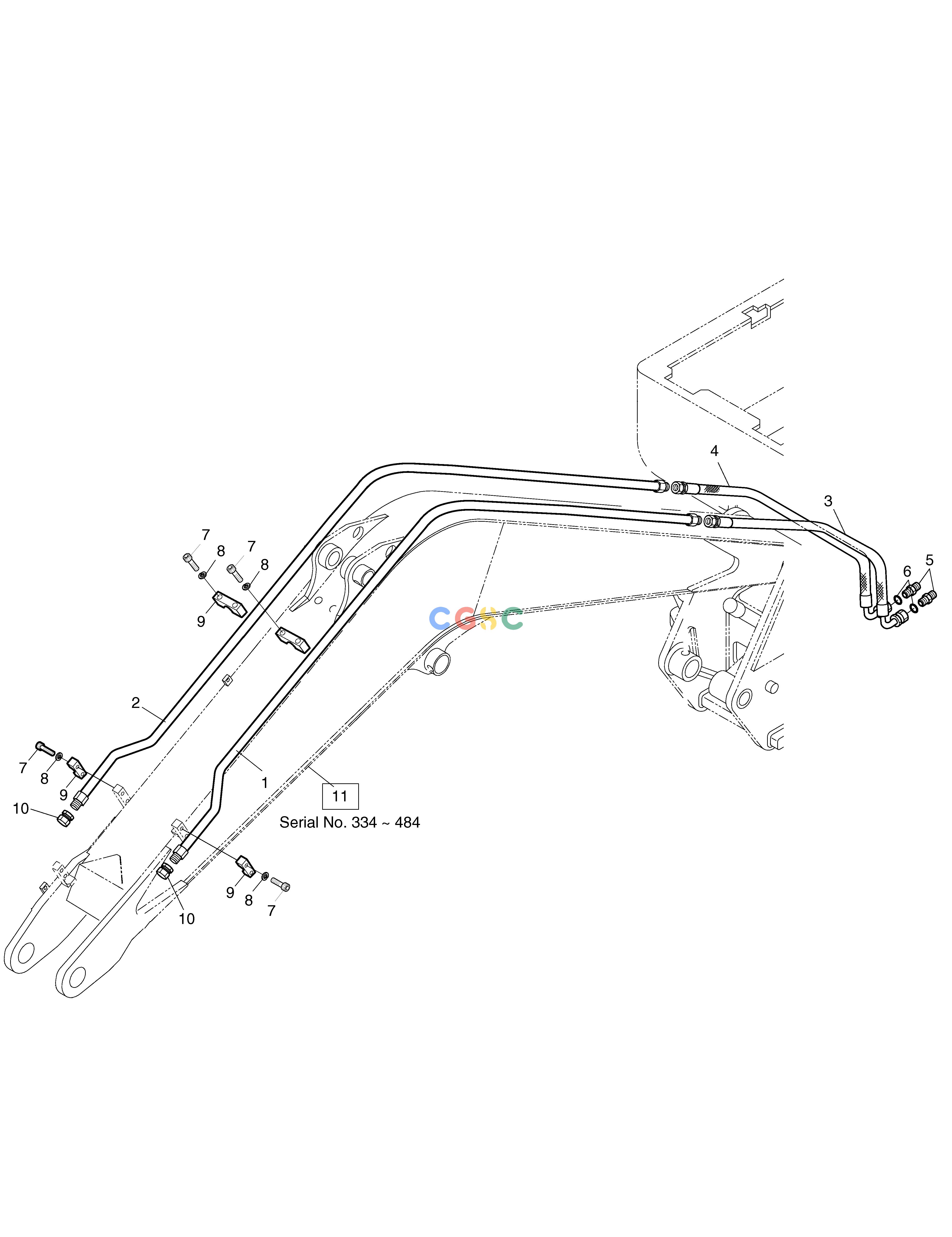 斗山零件查询BREAKER PIPING-ONE WAY SOLAR 010 Doosan parts catalog online