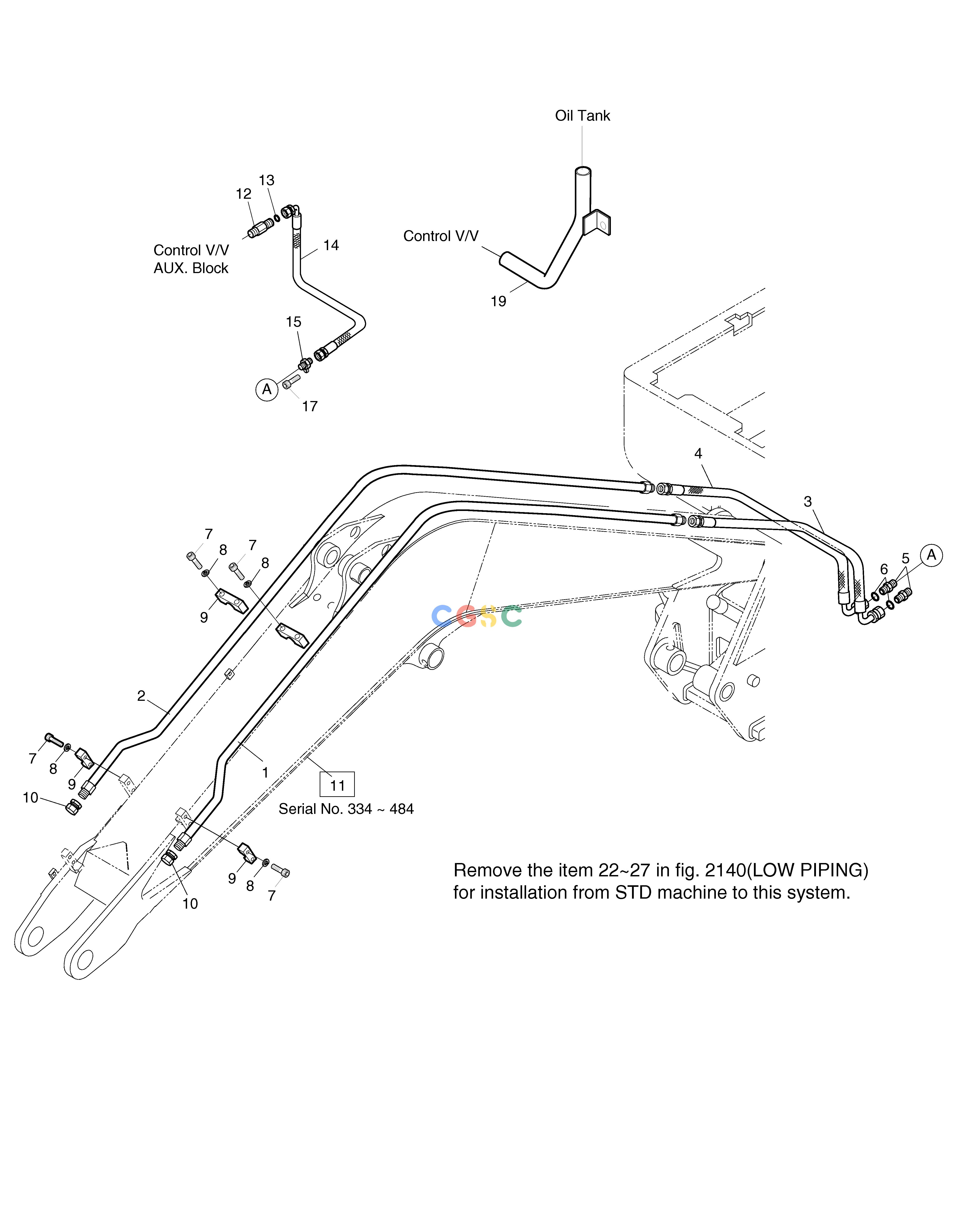 斗山零件查询OPTION PIPING-TWO WAY SOLAR 010 Doosan parts catalog online