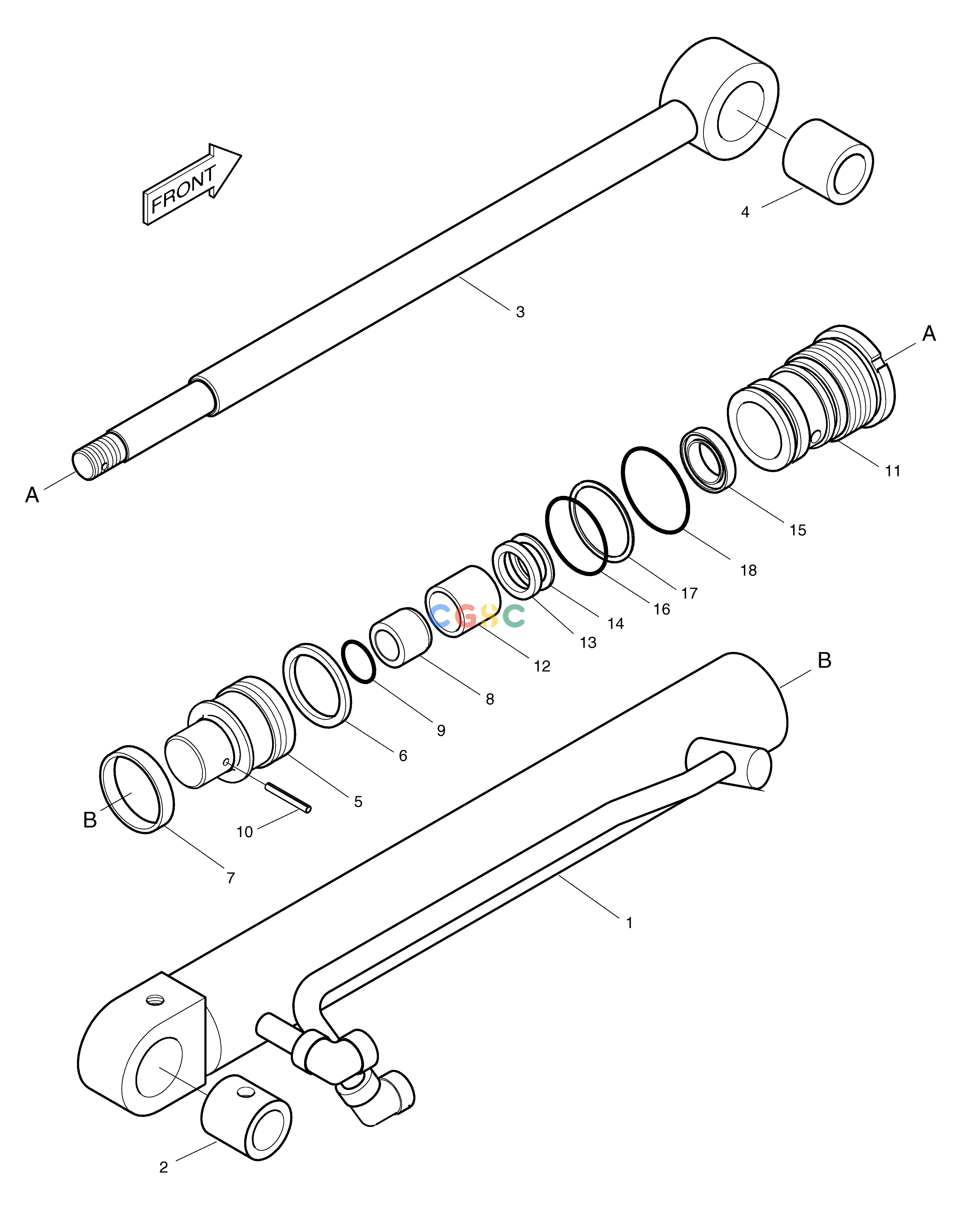 斗山零件查询BOOM CYLINDER SOLAR 010 Doosan parts catalog online