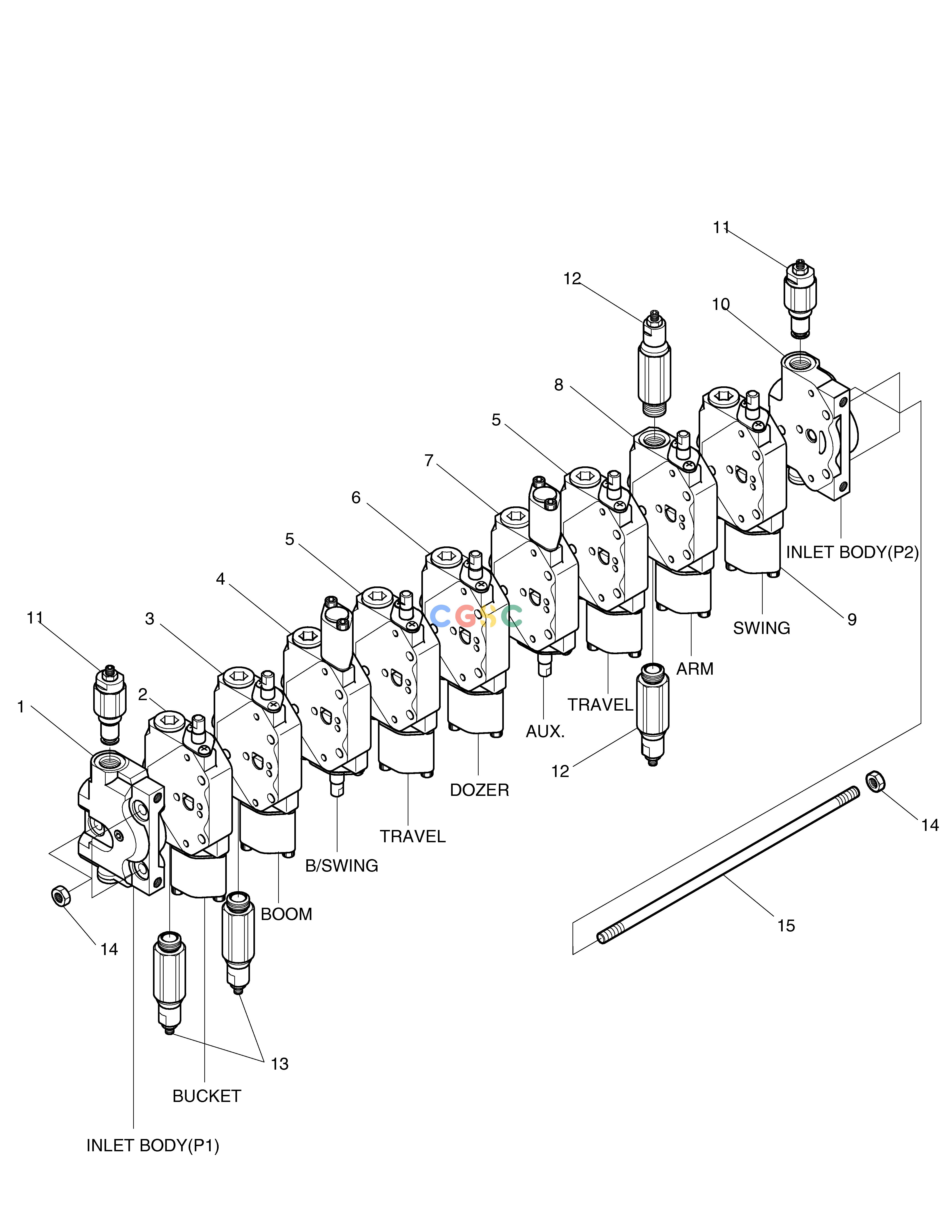 斗山零件查询CONTROL VALVE SOLAR 010 Doosan parts catalog online
