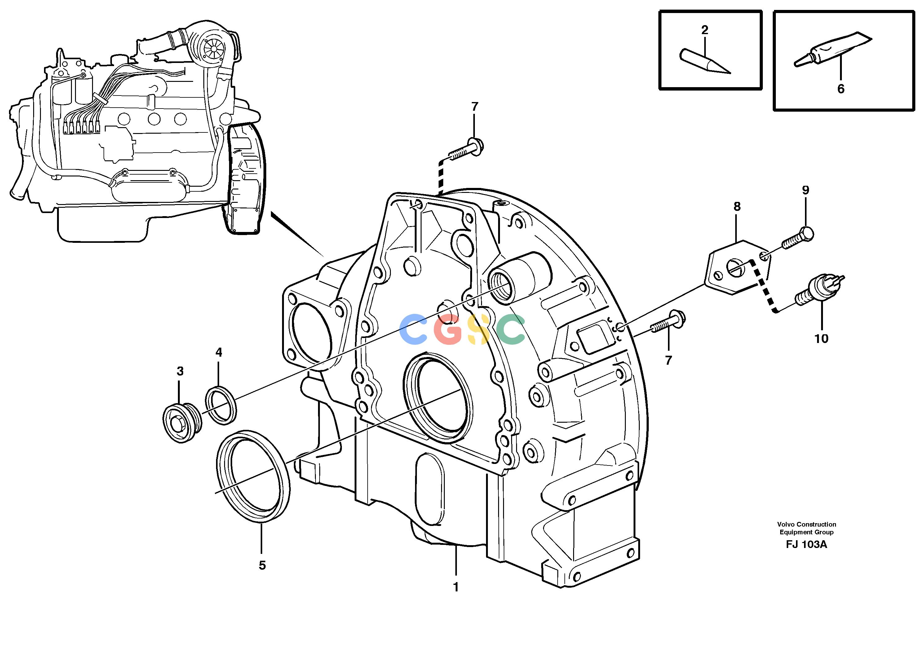 沃尔沃零件查询EC200 ÅKERMAN Flywheel housingÅKERMAN EC200 NoneNoneNoneAutodata Volvo online