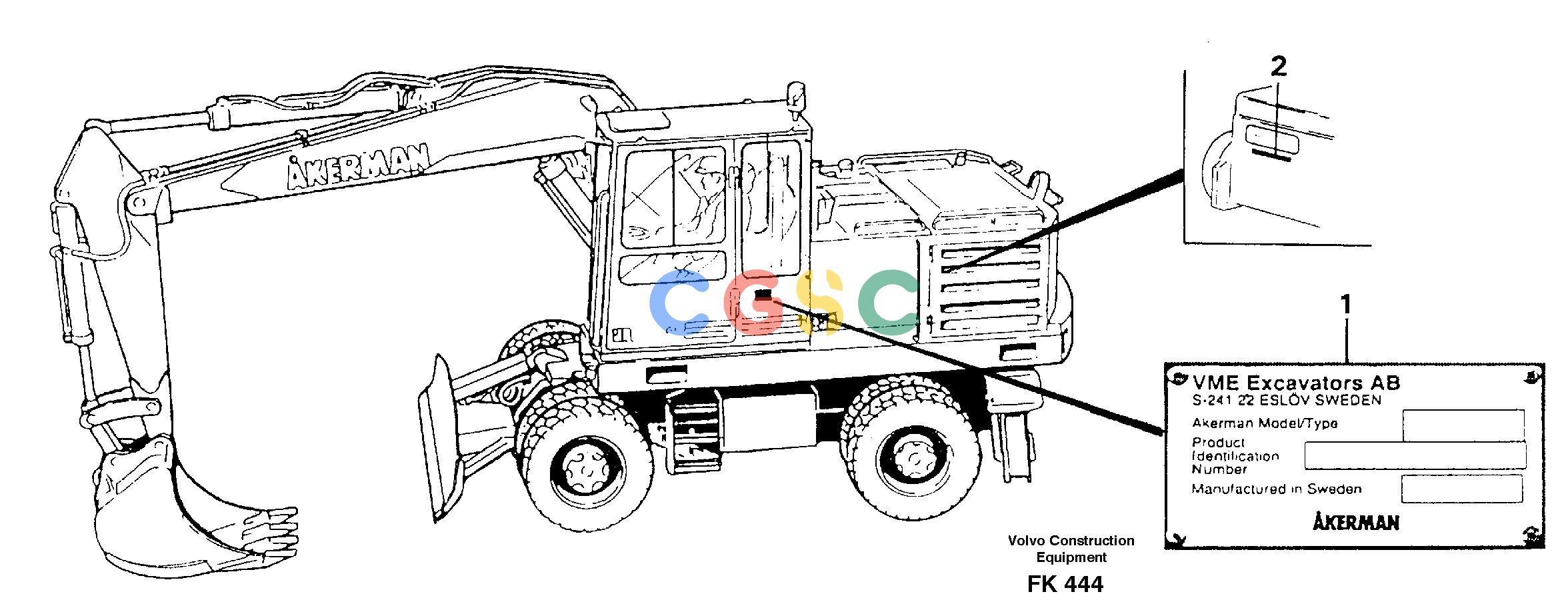 沃尔沃零件查询EW200 ÅKERMAN Product identification plateÅKERMAN EW200 NoneNoneNoneAutodata Volvo online