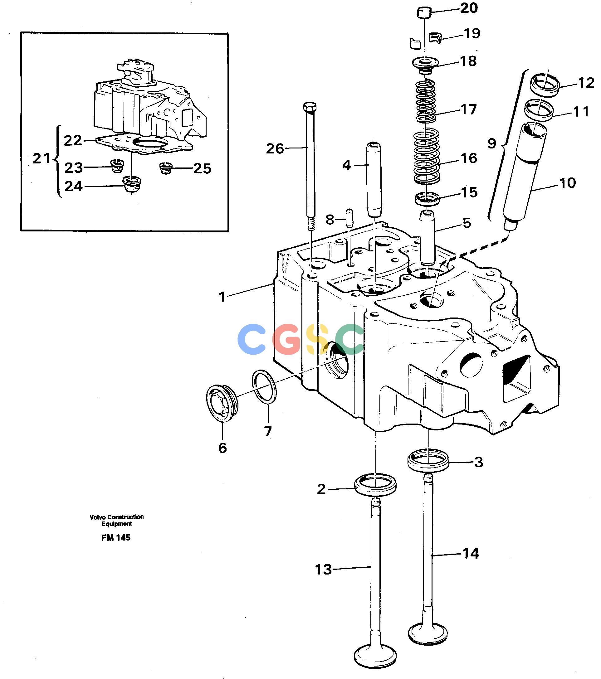 沃尔沃零件查询EC650 ÅKERMAN Cylinder head.ÅKERMAN EC650 SER NO - 538 NoneNoneNoneAutodata Volvo online
