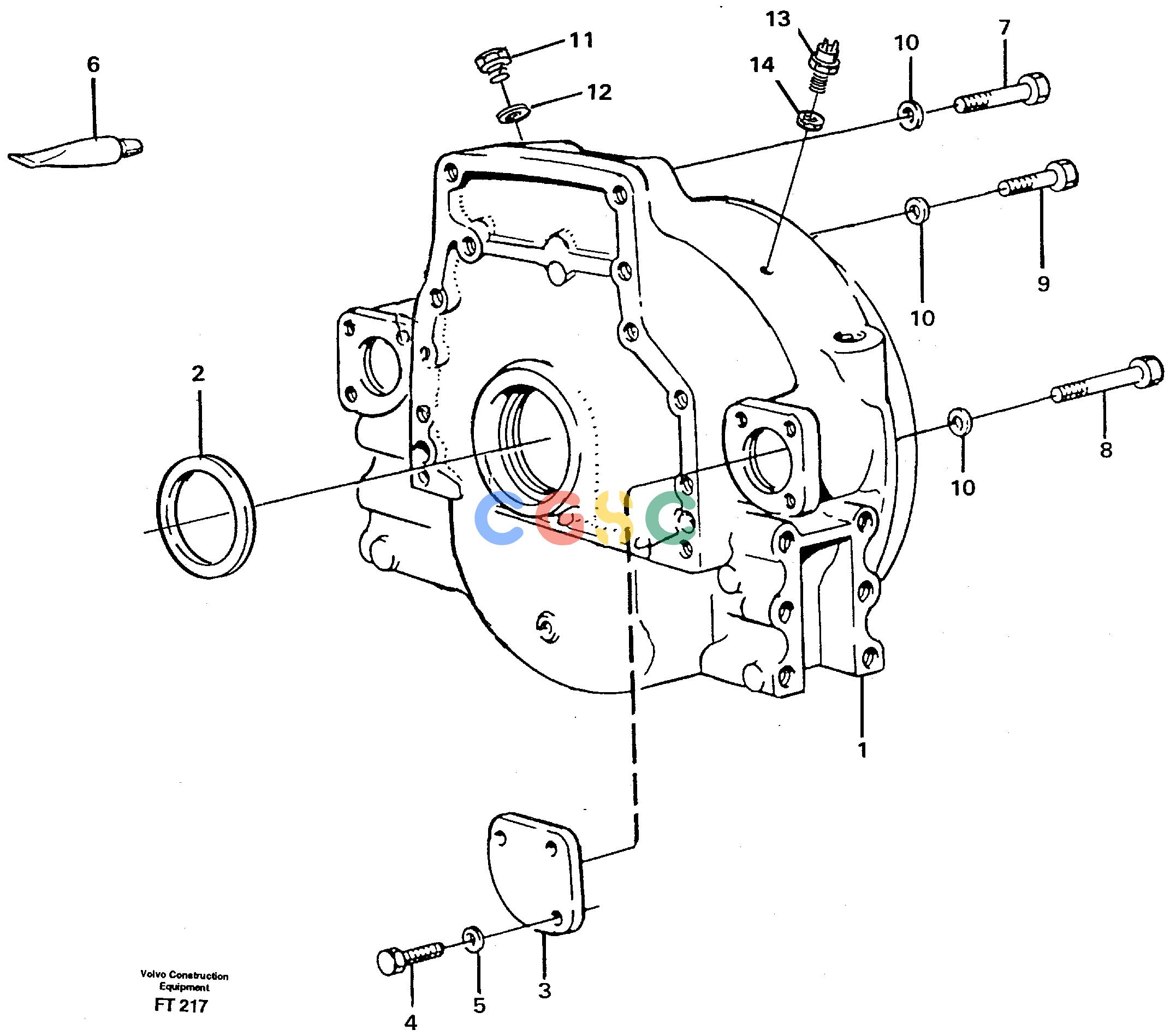 沃尔沃零件查询EC340 Flywheel housingSER NO 1001- NoneNoneNoneAutodata Volvo online