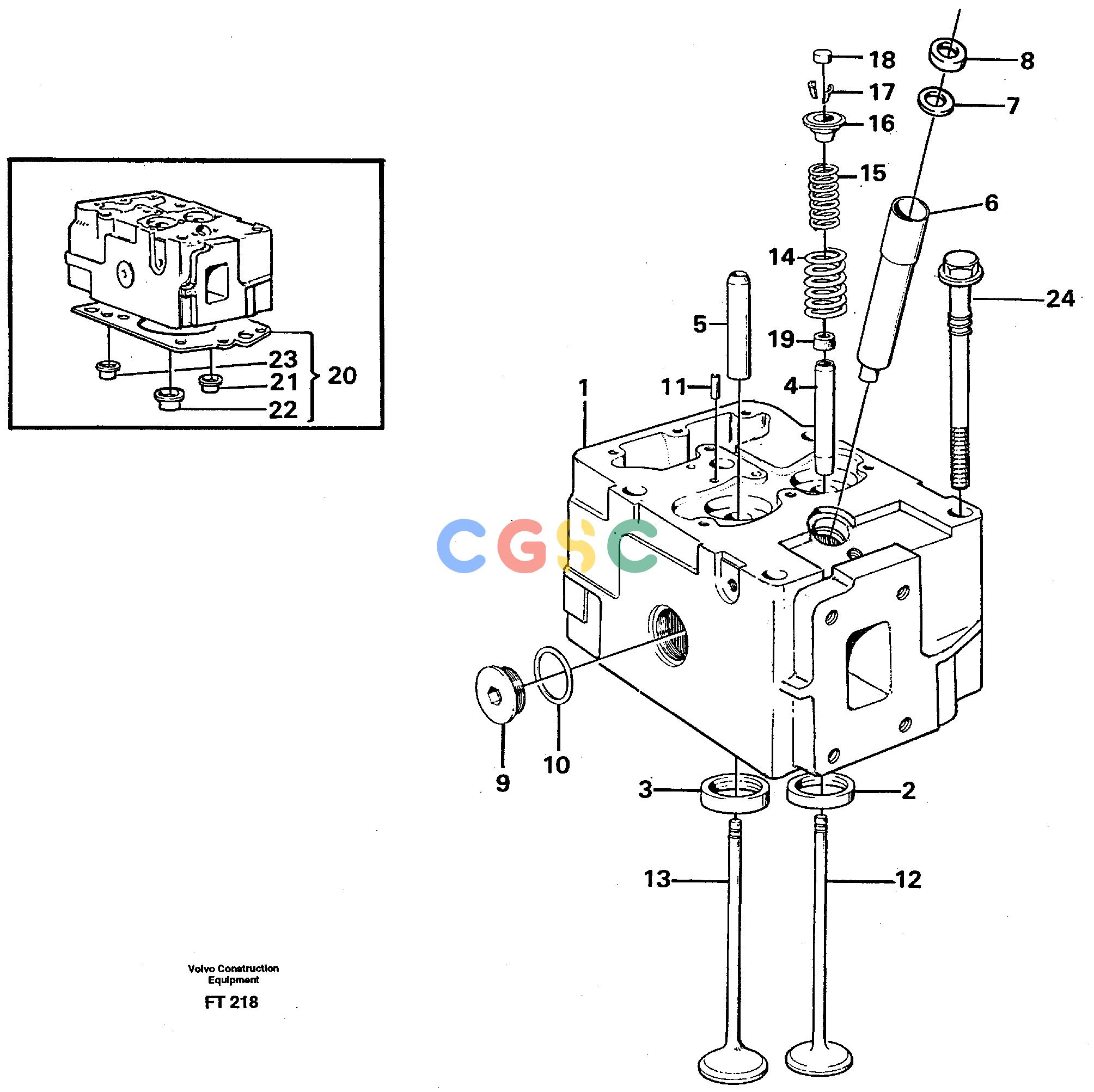 沃尔沃零件查询EC340 Cylinder headSER NO 1001- NoneNoneNoneAutodata Volvo online