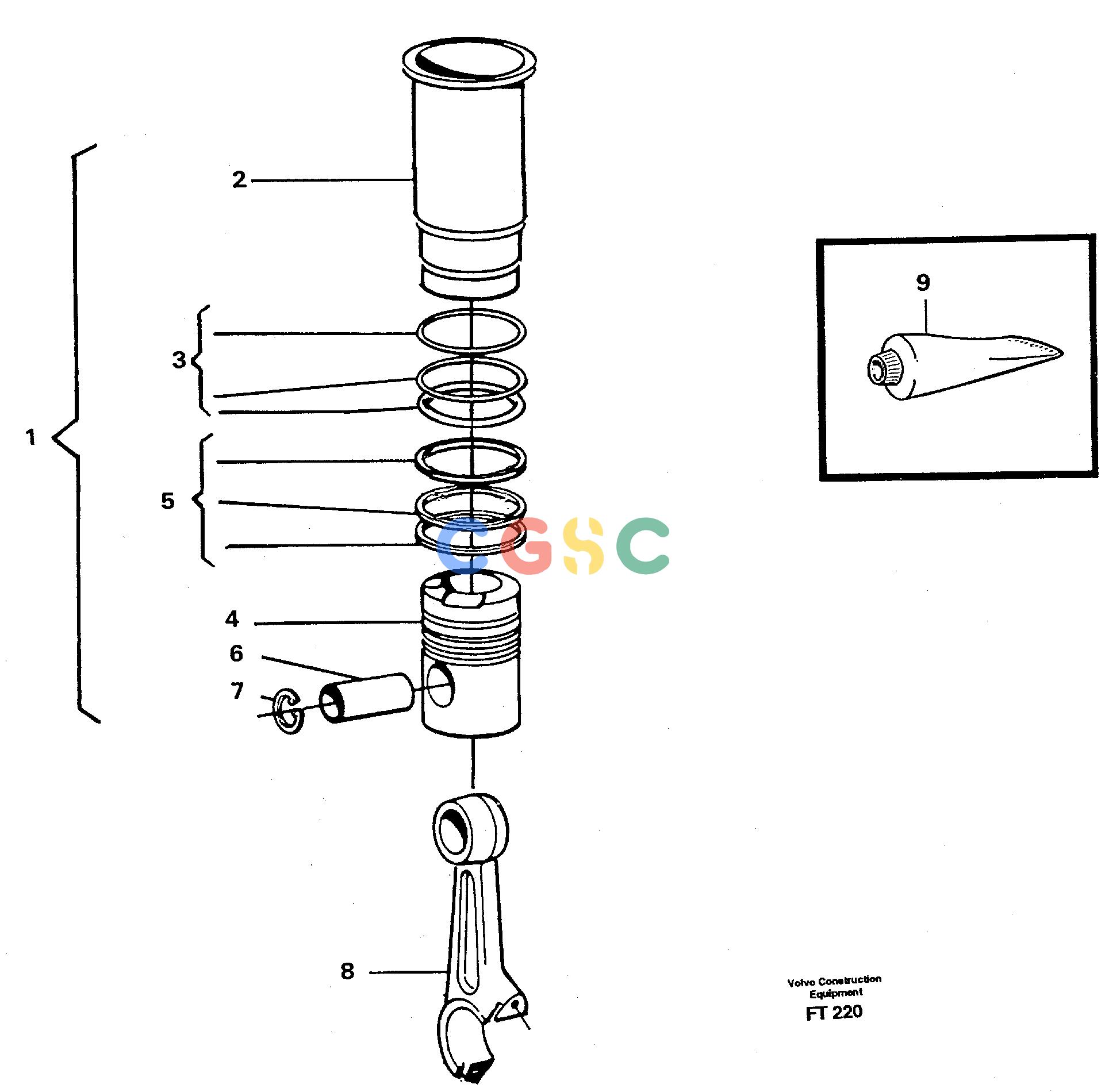 沃尔沃零件查询EC340 Cylinder linerSER NO 1001- NoneNoneNoneAutodata Volvo online