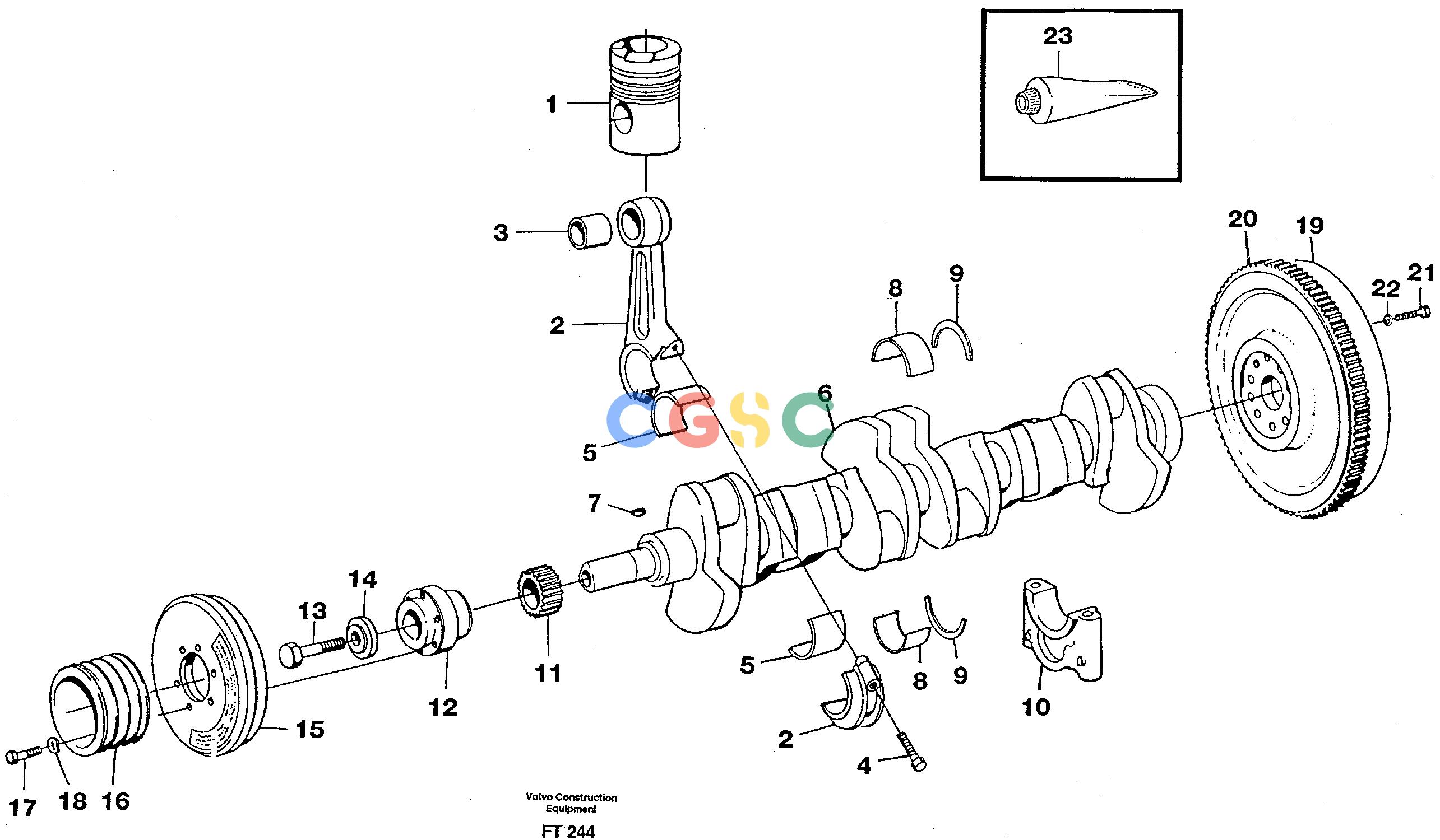 沃尔沃零件查询EC340 Crankshaft and related partsSER NO 1001- NoneNoneNoneAutodata Volvo online