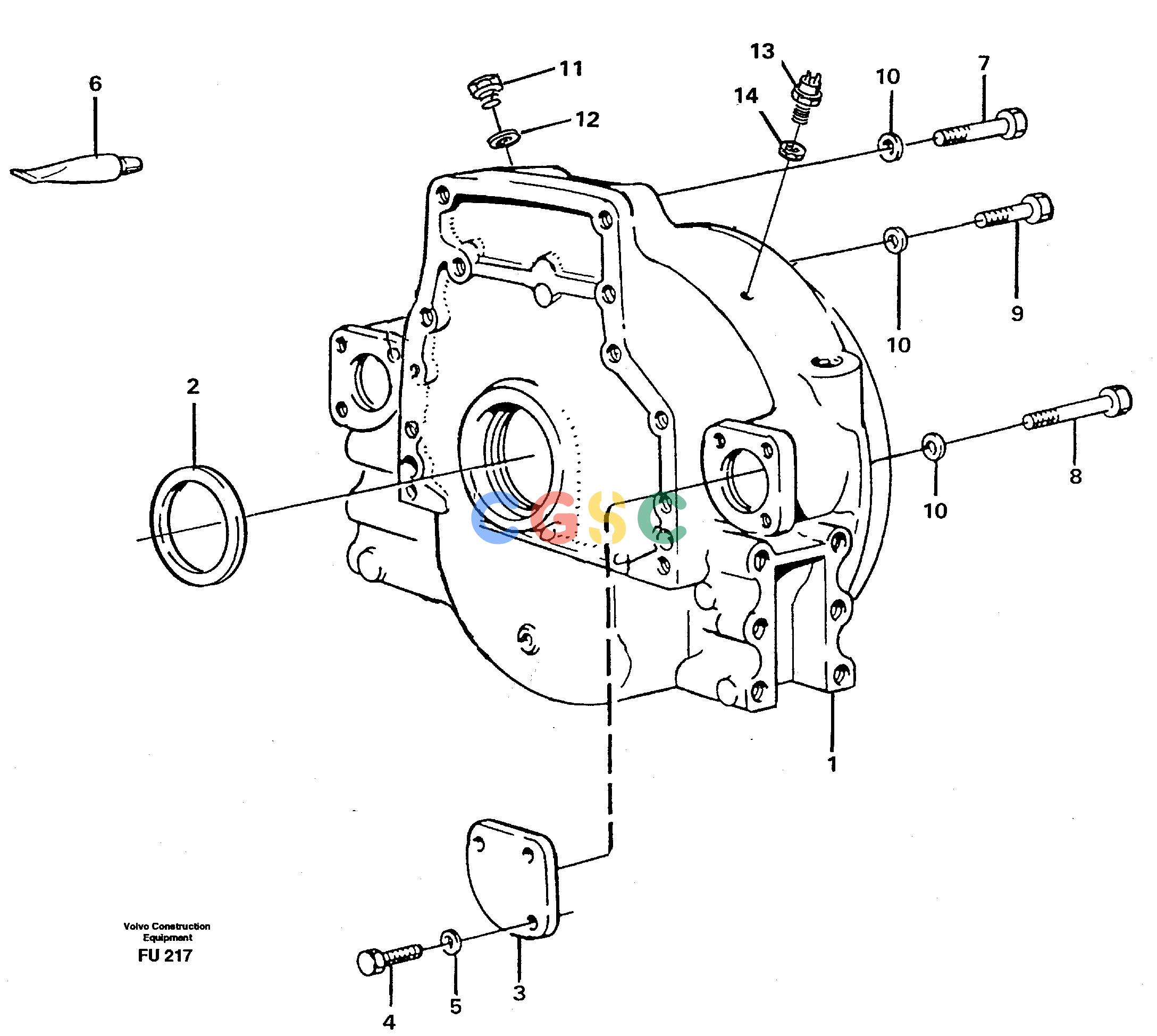 沃尔沃零件查询EC390 Flywheel housingSER NO 1001- NoneNoneNoneAutodata Volvo online