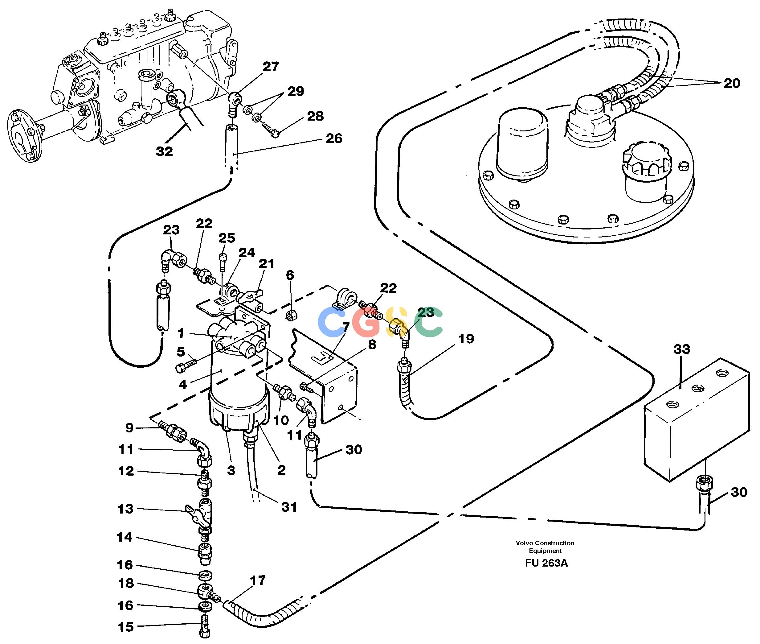 沃尔沃零件查询EC390 Water separatorSER NO 1001- NoneNoneNoneAutodata Volvo online