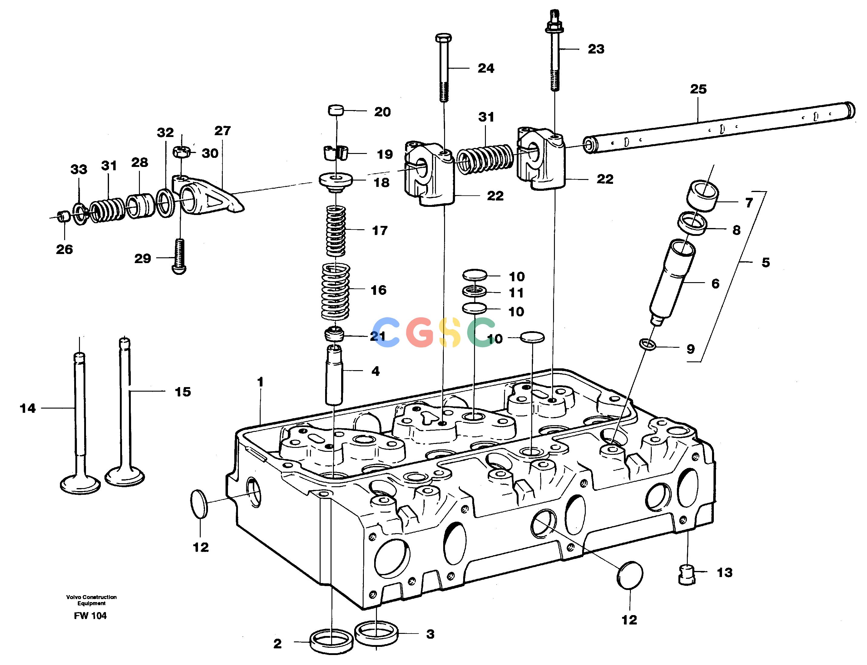 沃尔沃零件查询EC280 Cylinder headSER NO 1001- NoneNoneNoneAutodata Volvo online