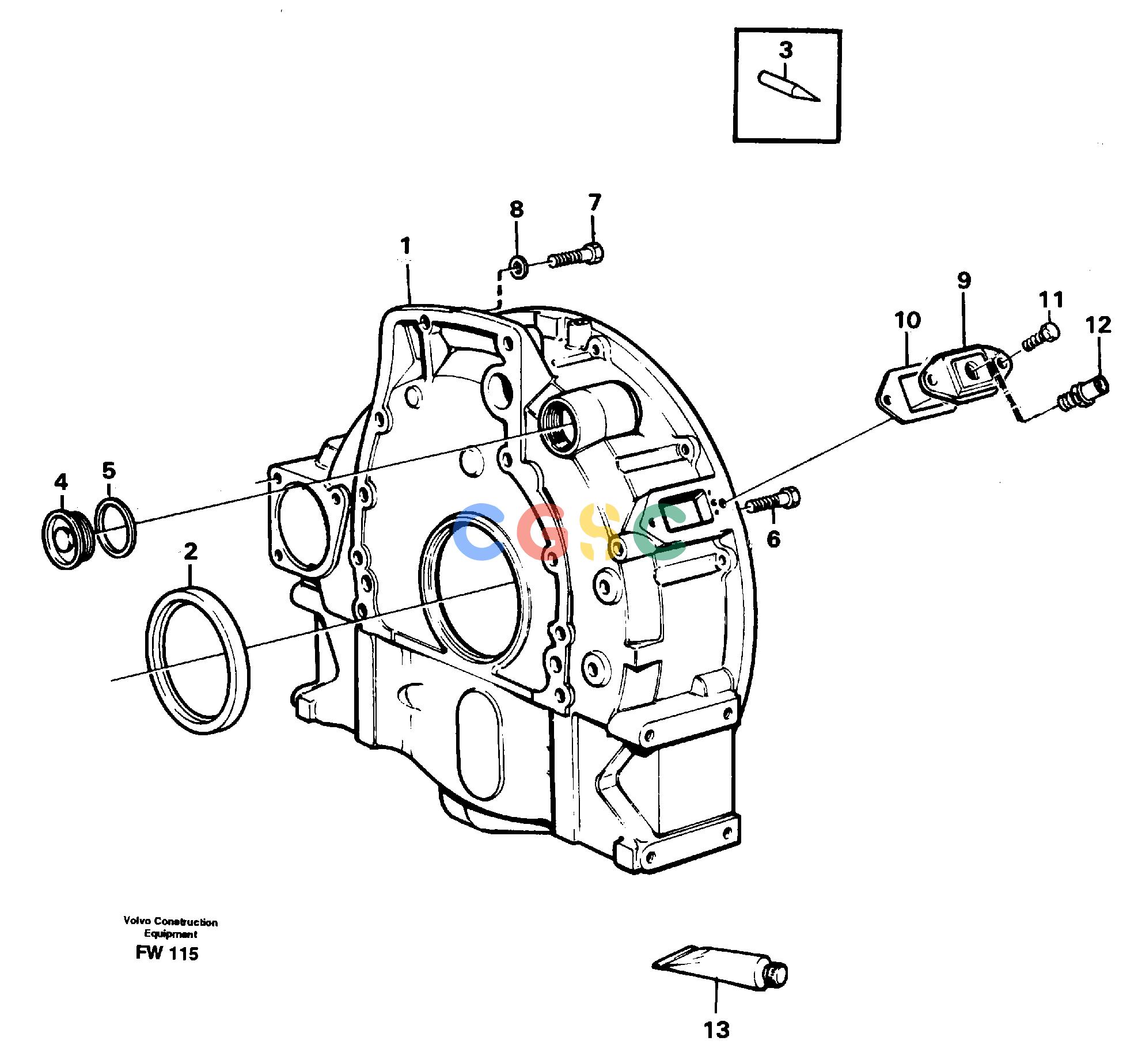 沃尔沃零件查询EC280 Flywheel housingSER NO 1001- NoneNoneNoneAutodata Volvo online