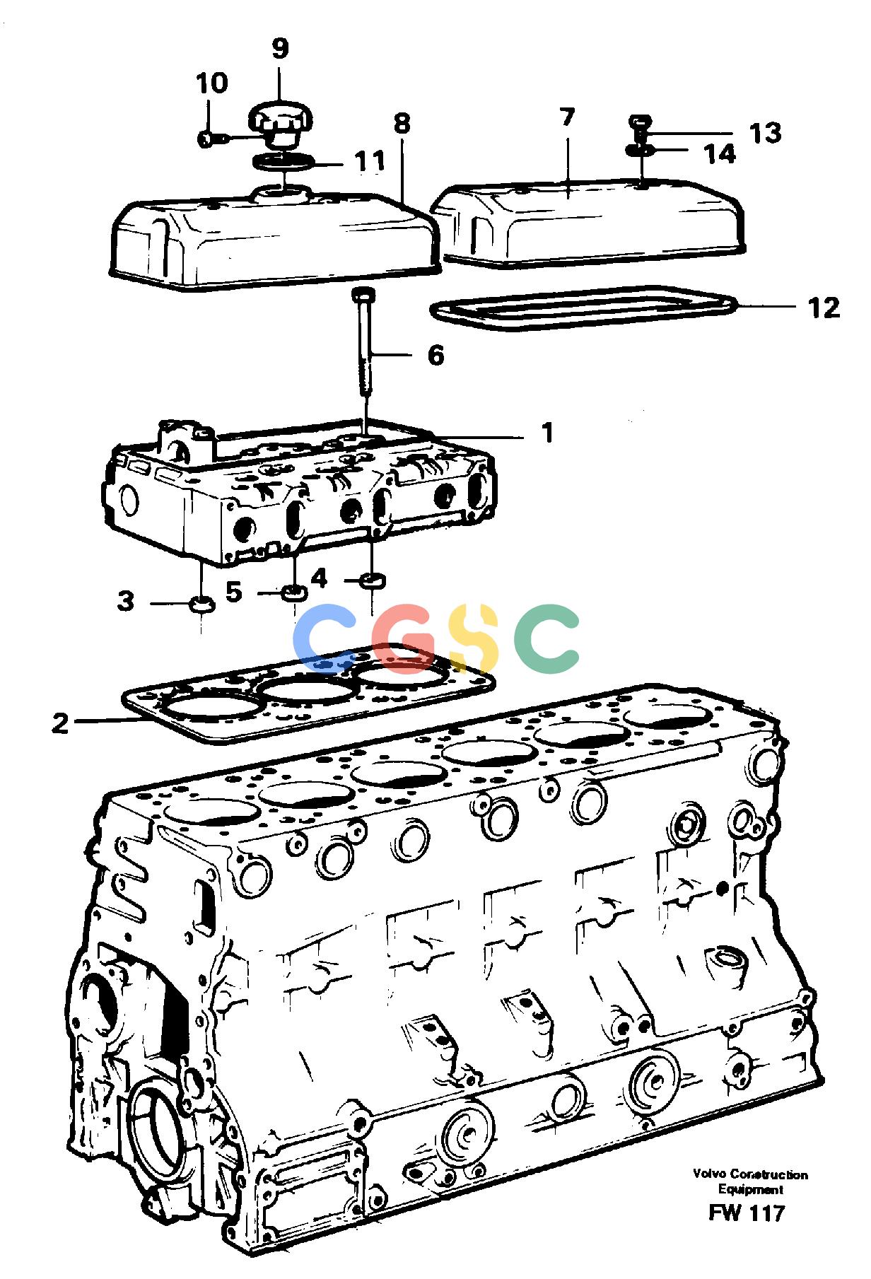 沃尔沃零件查询EC280 Cylinder head with fitting partsSER NO 1001- NoneNoneNoneAutodata Volvo online