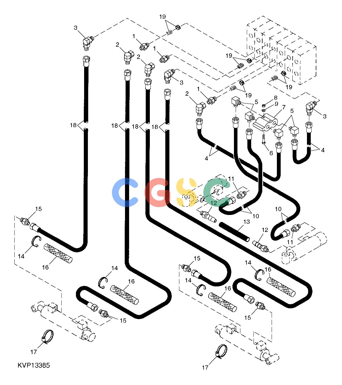 约翰迪尔零件查询850 - BACKHOE Stabilizer and Swing HosesEPC John Deere online