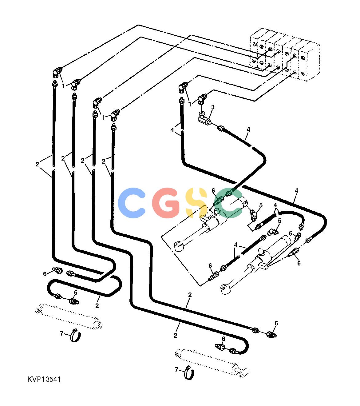 约翰迪尔零件查询850 - BACKHOE Stabilizer and Swing Cylinder HosesEPC John Deere online