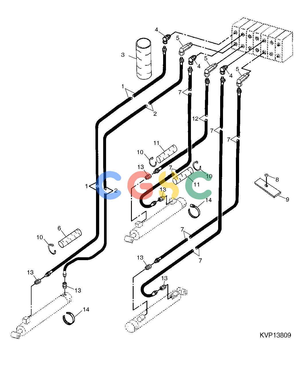 约翰迪尔零件查询850 - BACKHOE Boom, Dipperstick and Bucket HosesEPC John Deere online