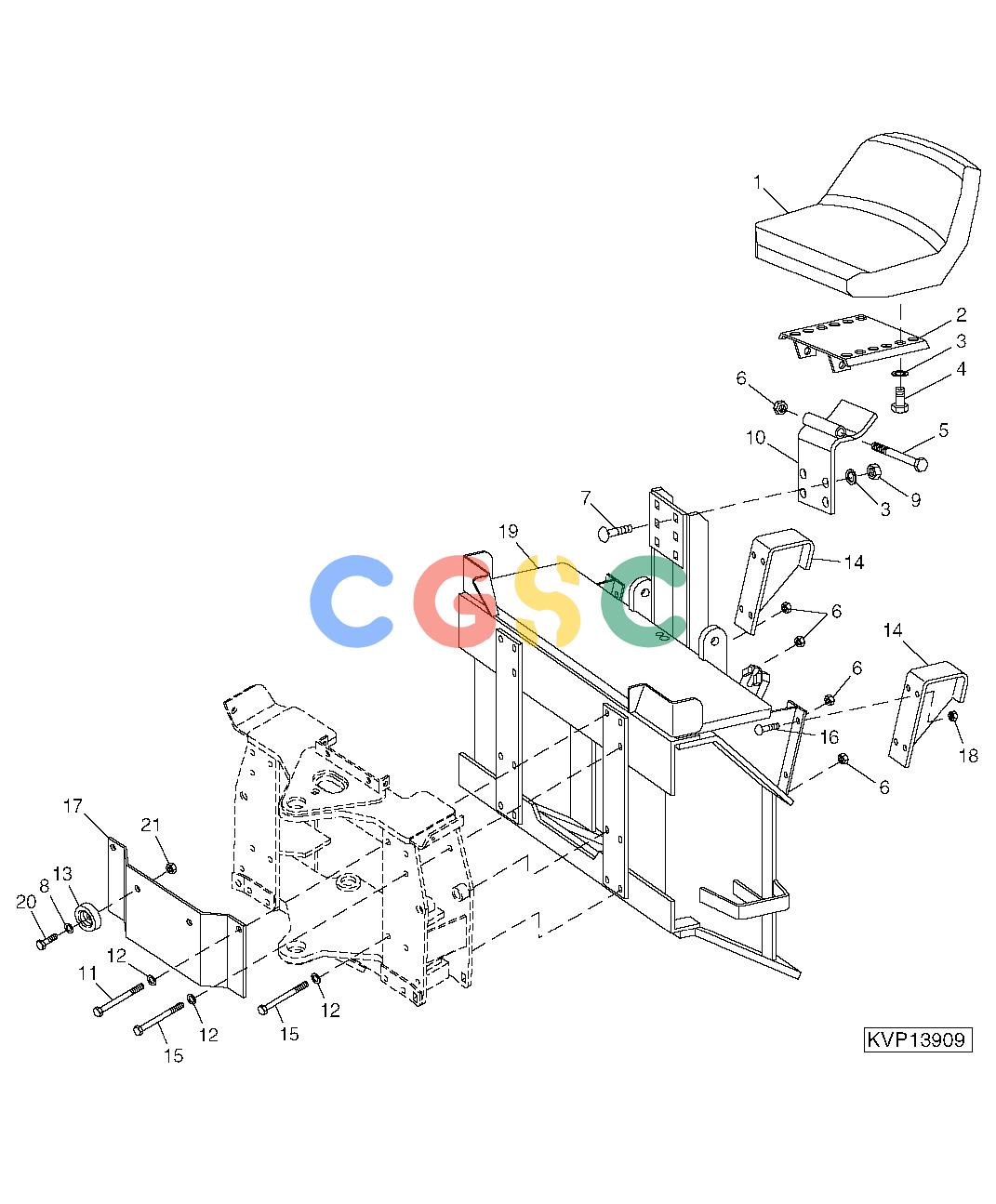 约翰迪尔零件查询850 - BACKHOE Seat, Bracket and FootrestEPC John Deere online