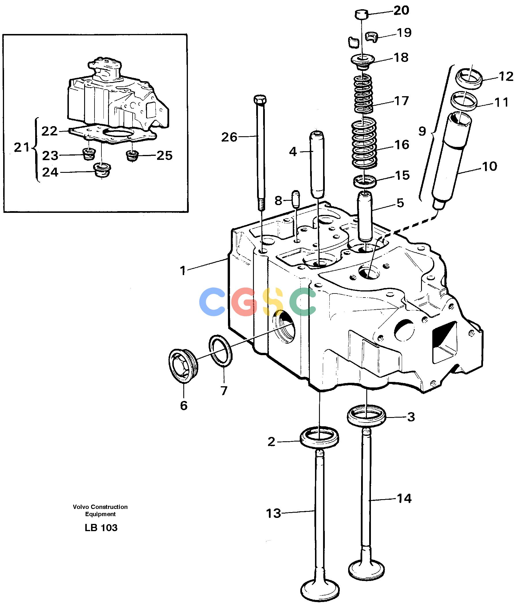 沃尔沃零件查询EC450 Cylinder head.SER NO 1782-1909 NoneNoneNoneAutodata Volvo online