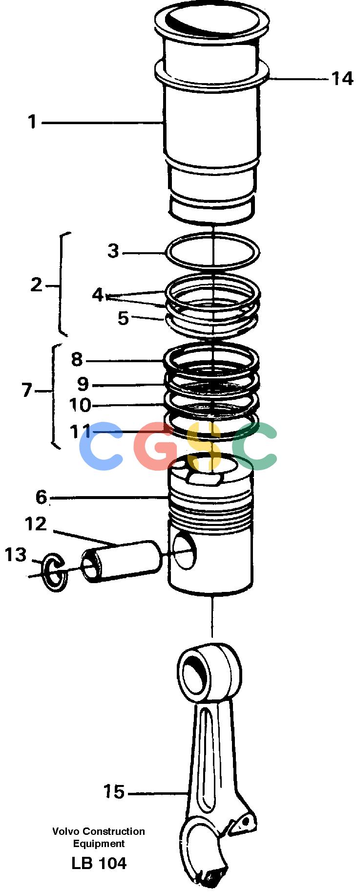沃尔沃零件查询EC450 Cylinder liner and pistonSER NO 1782-1909 NoneNoneNoneAutodata Volvo online