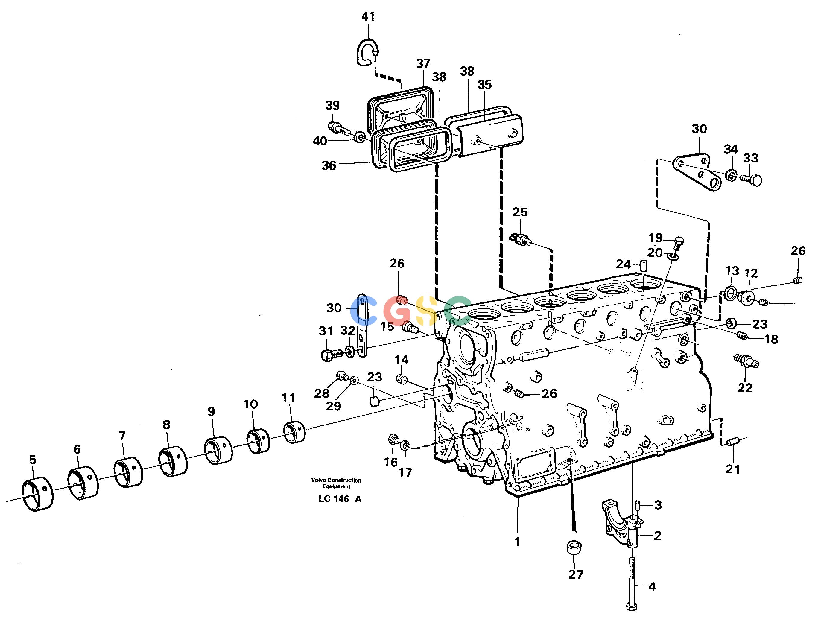 沃尔沃零件查询EC650 Cylinder blockSER NO 539-618 NoneNoneNoneAutodata Volvo online