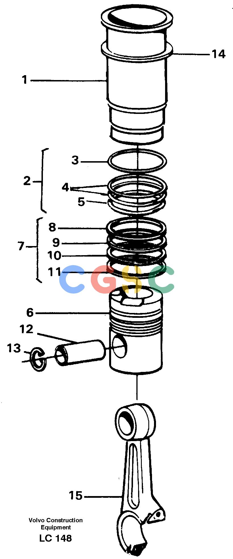 沃尔沃零件查询EC650 Cylinder linerSER NO 539-618 NoneNoneNoneAutodata Volvo online