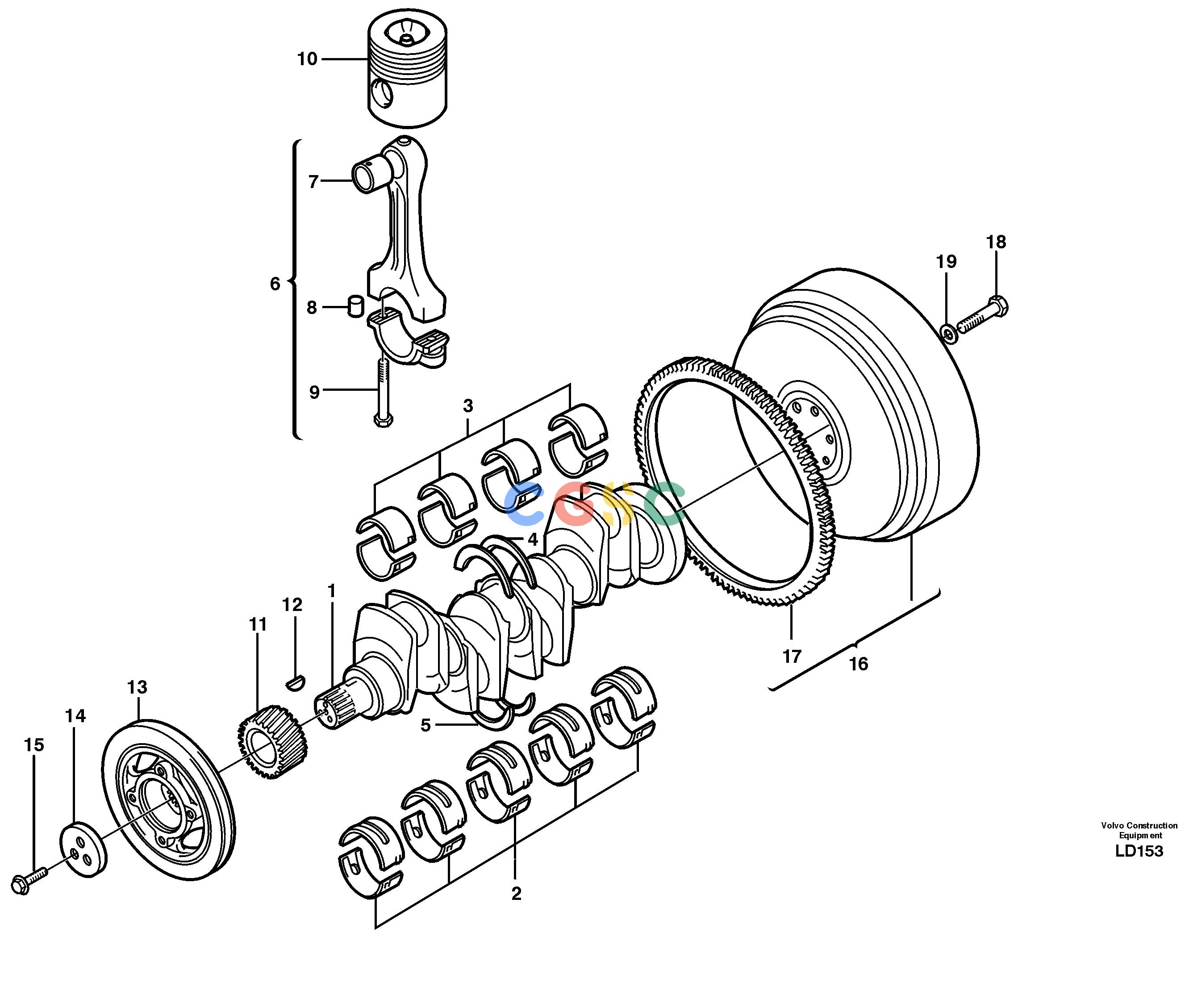 沃尔沃零件查询EW160 Crankshaft and related partsSER NO 1001-1912 NoneNoneNoneAutodata Volvo online